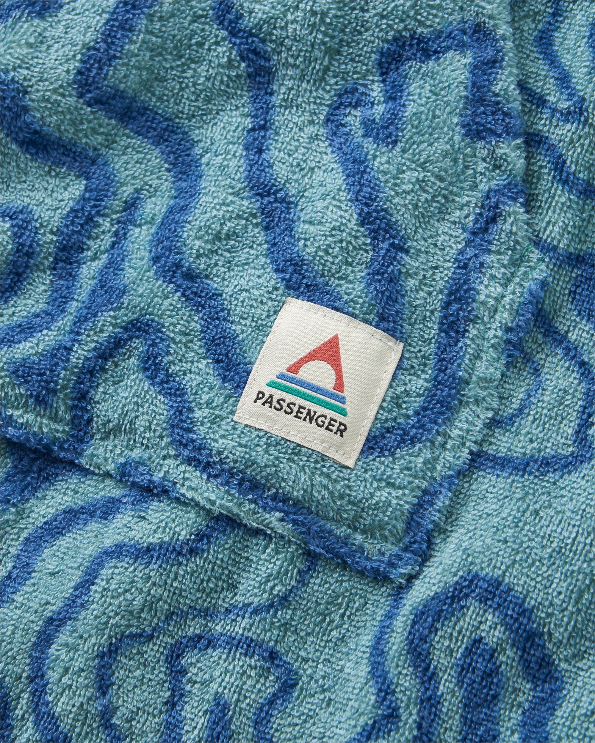 Shoreline Cotton Towel Poncho - Soft & Absorbent Beach Cover Up for Women & Men, Quick Dry Swimwear Changing Robe with Strata Swirl Arctic Design - Perfect for Pool, Beach, Spa & Yoga