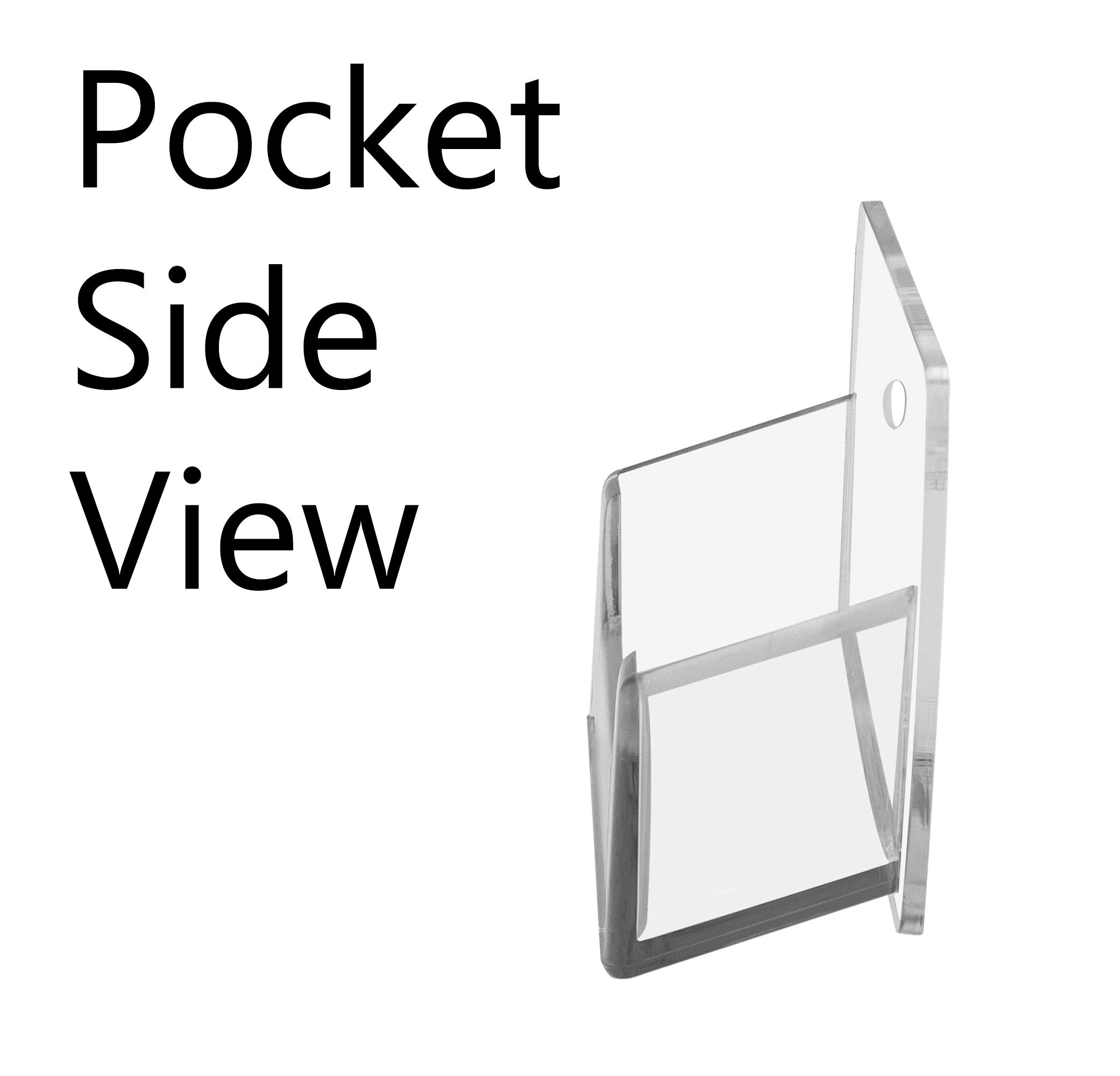 6 Pack Clear Acrylic Wall Business Card Holders - 12 Slots for 3.5
