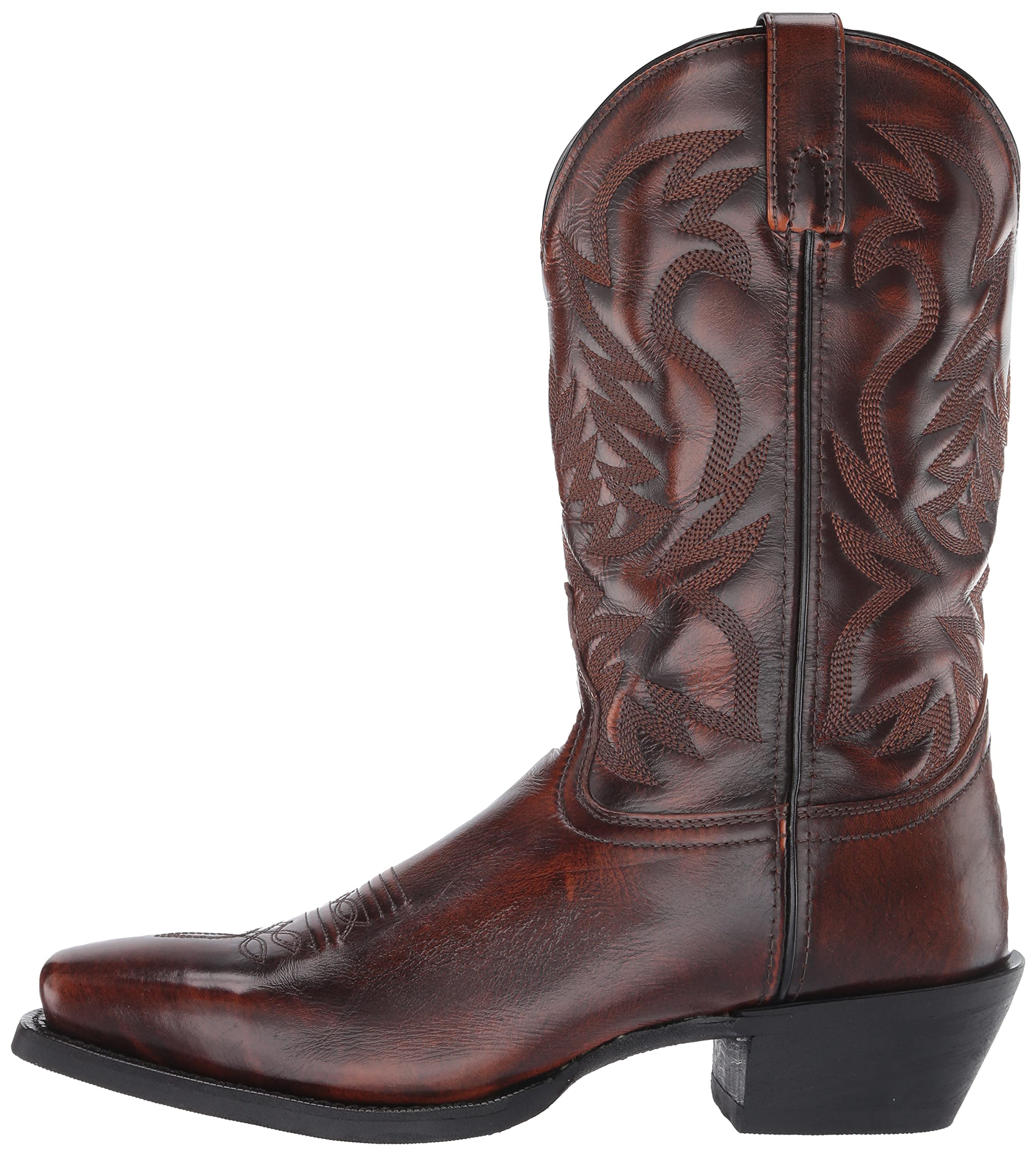 Laredo Men's Stillwater Square Toe Dress Boots - Mid Calf Western Boots for Cowboy, Work & Casual Wear - Black & Brown Leather Boots for Men