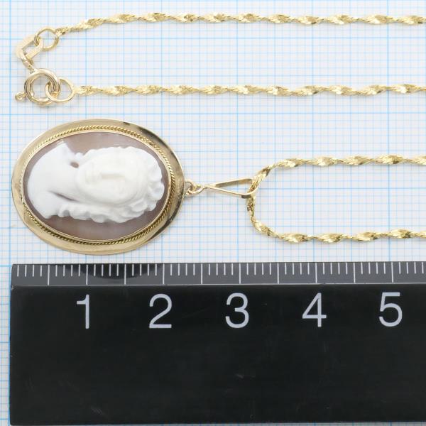 14K Yellow Gold Shell Cameo Pendant Necklace for Women - Vintage Elegant Jewelry Gift for Birthday, Anniversary & Special Occasions