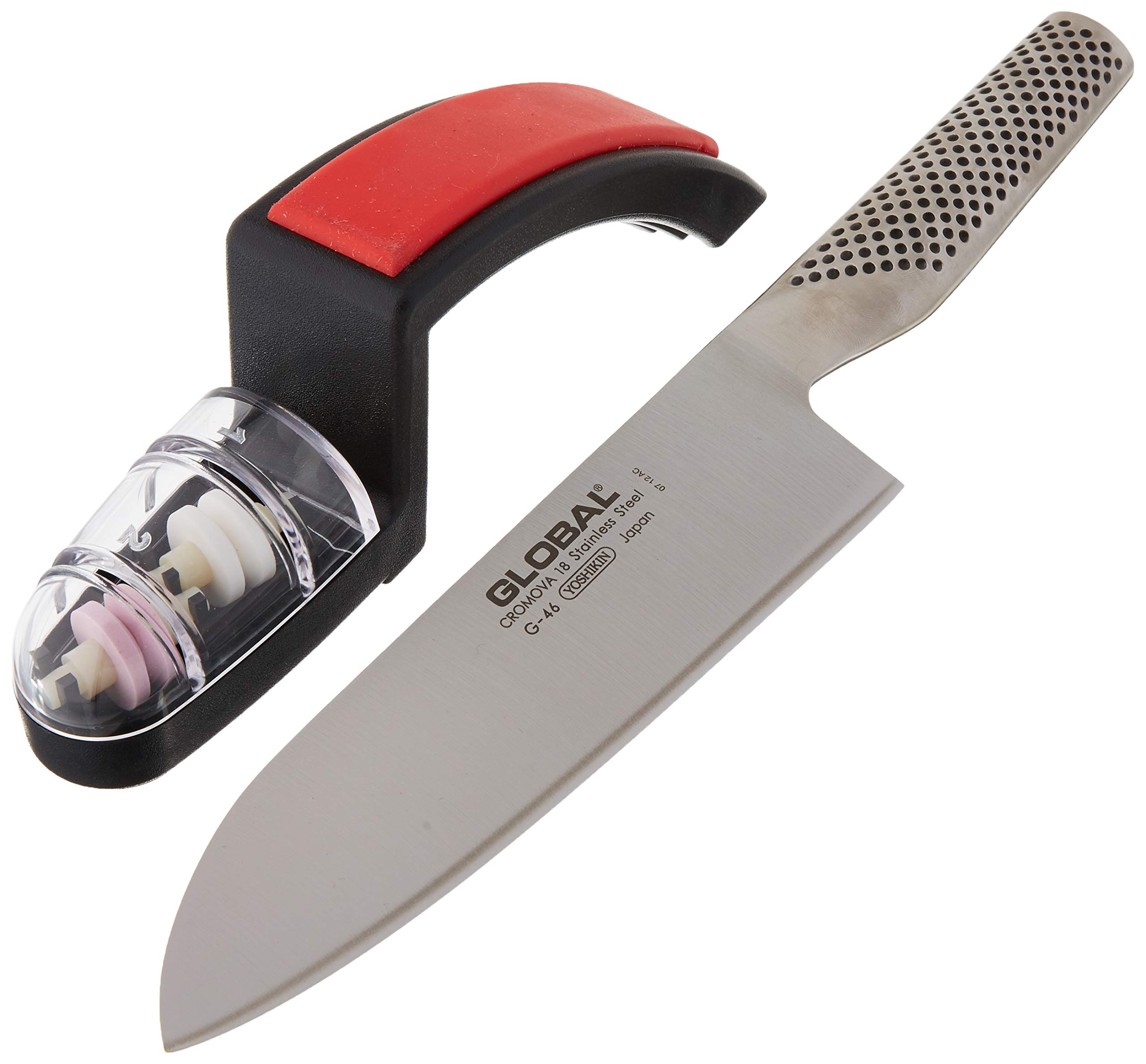 Premium Global Knife & Water Sharpener - Silver | Professional Kitchen Knife Sharpening Tool for Chefs & Home Cooks | Perfect for Sharpening Kitchen Knives, Scissors & More