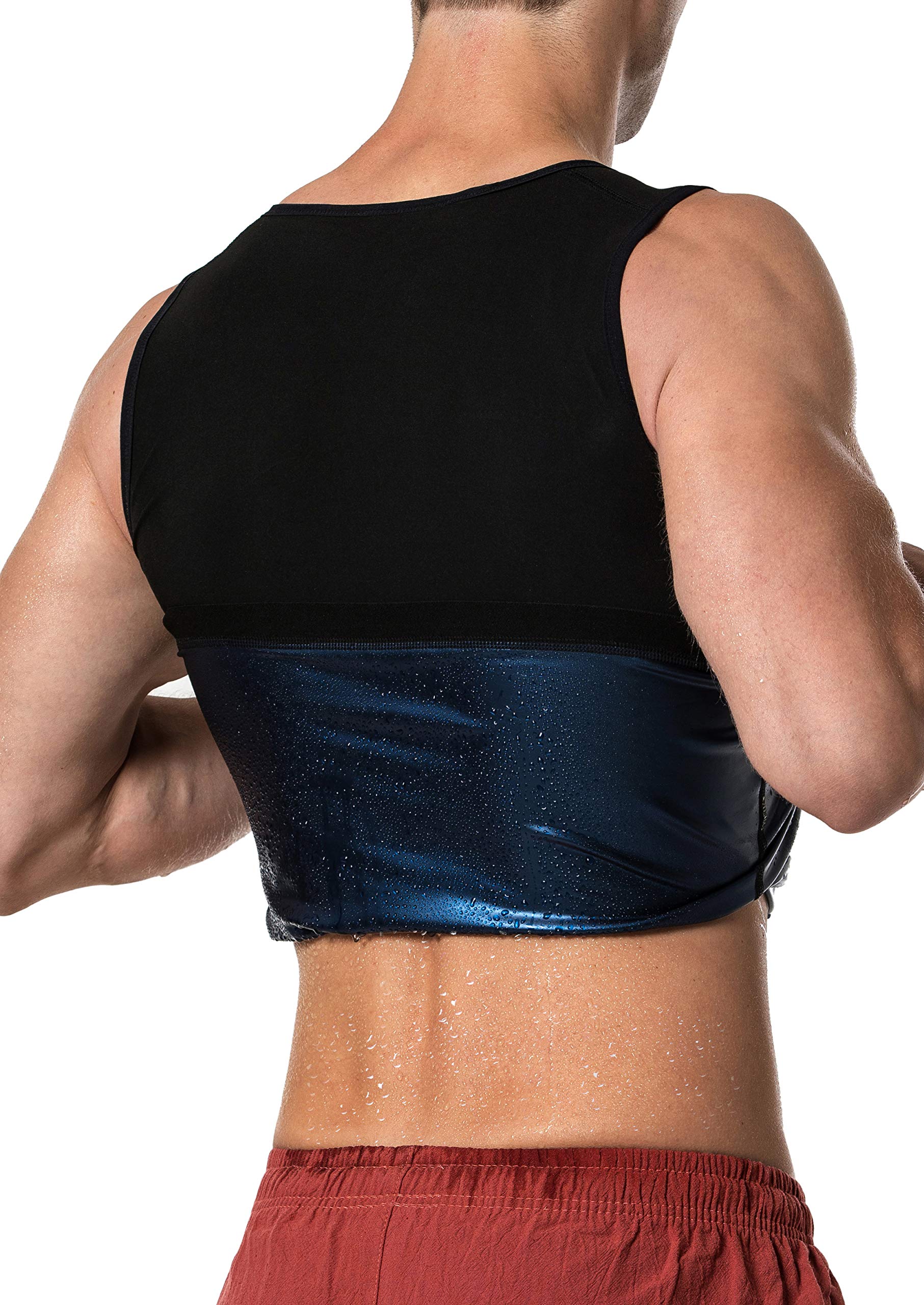 MOLLDAN Men's Sauna Vest Sweat Tank Top - Waist Trainer Workout Shirt for Weight Loss & Fitness | Gym, Running, Home Exercise