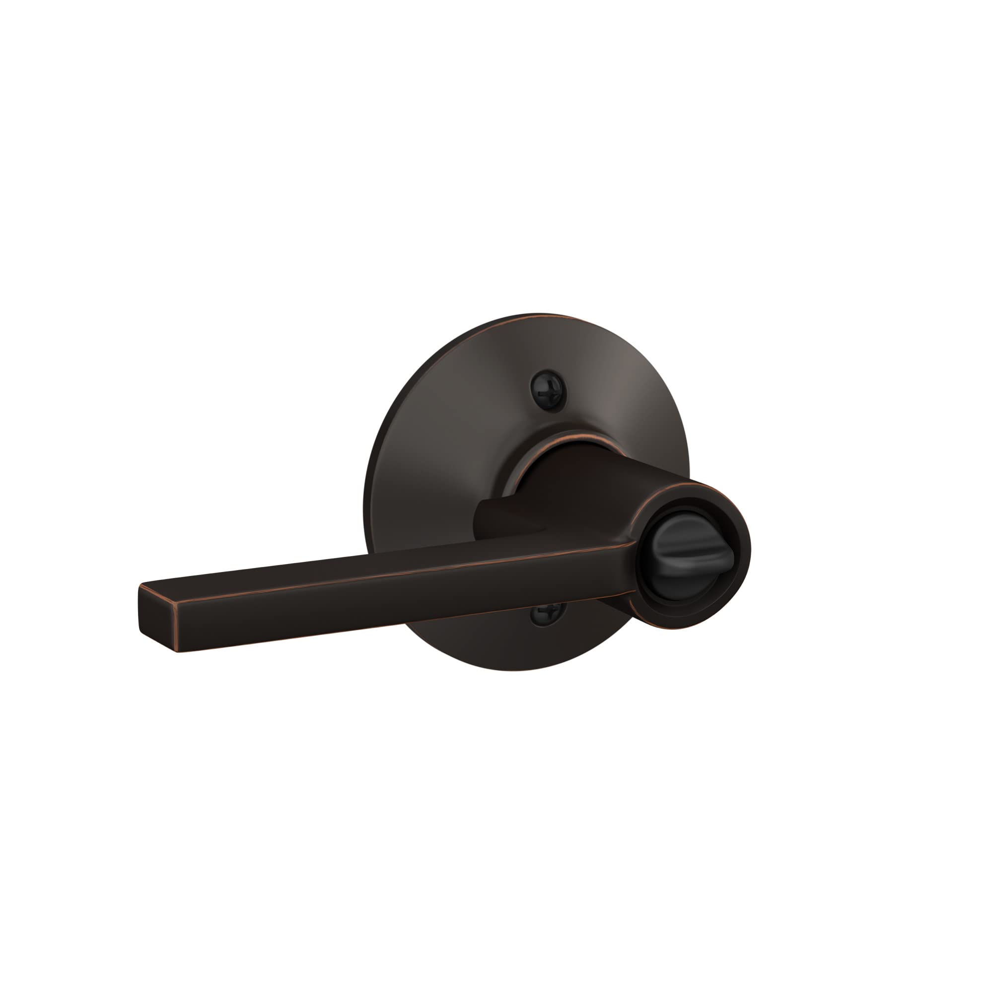 Schlage F51A LAT 716 Latitude Keyed Entry Door Lever Lock in Aged Bronze - Secure Your Home with Stylish Front Door Hardware for Residential & Commercial Use