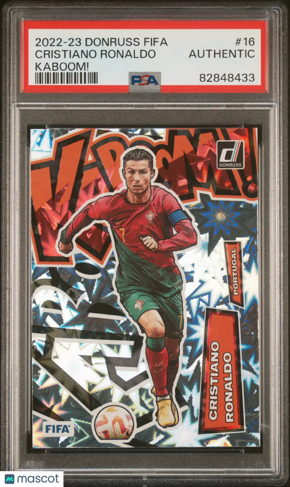 2022 Panini Donruss FIFA Kaboom! Cristiano Ronaldo #16 PSA Authentic Soccer Trading Card - Perfect for Collectors, Sports Fans & Investment
