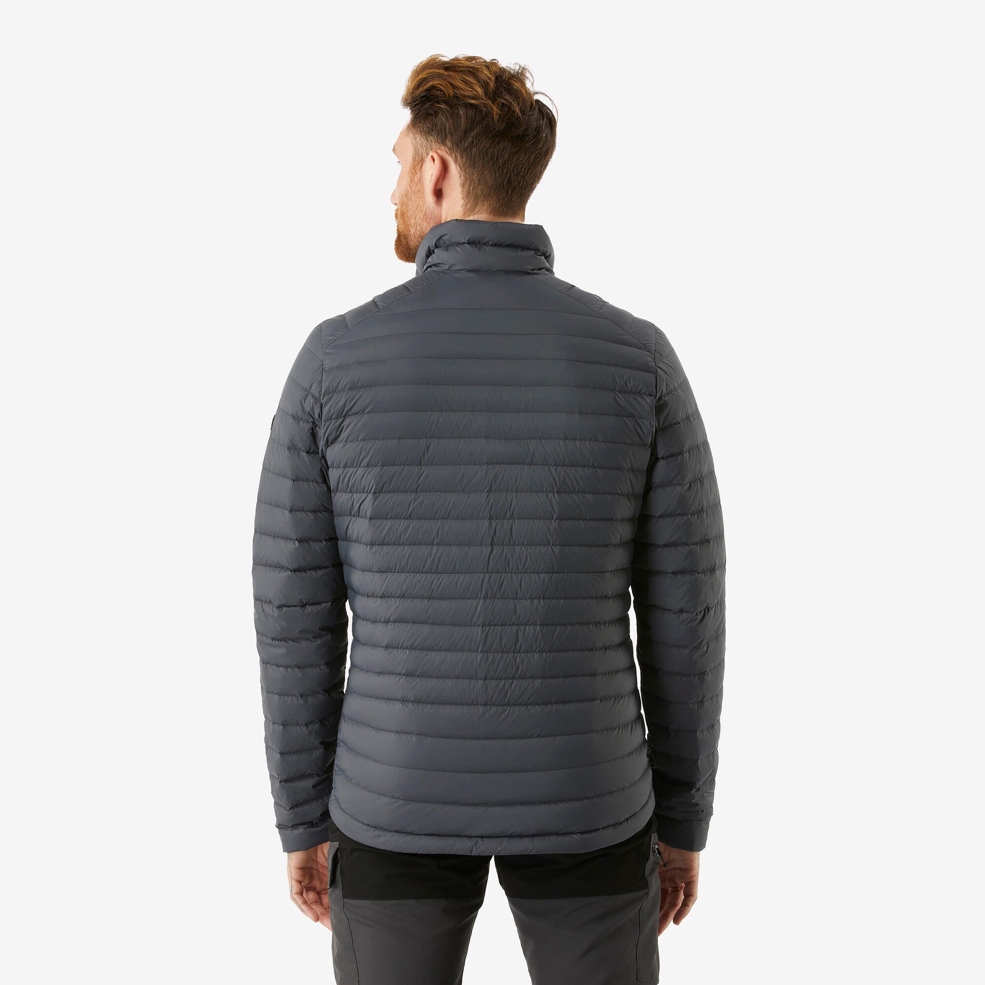 Forclaz Men's MT100 Down Puffer Jacket - Lightweight Warm Winter Coat for Hiking & Outdoor Activities | Water-Resistant Insulated Hooded Jacket for Men