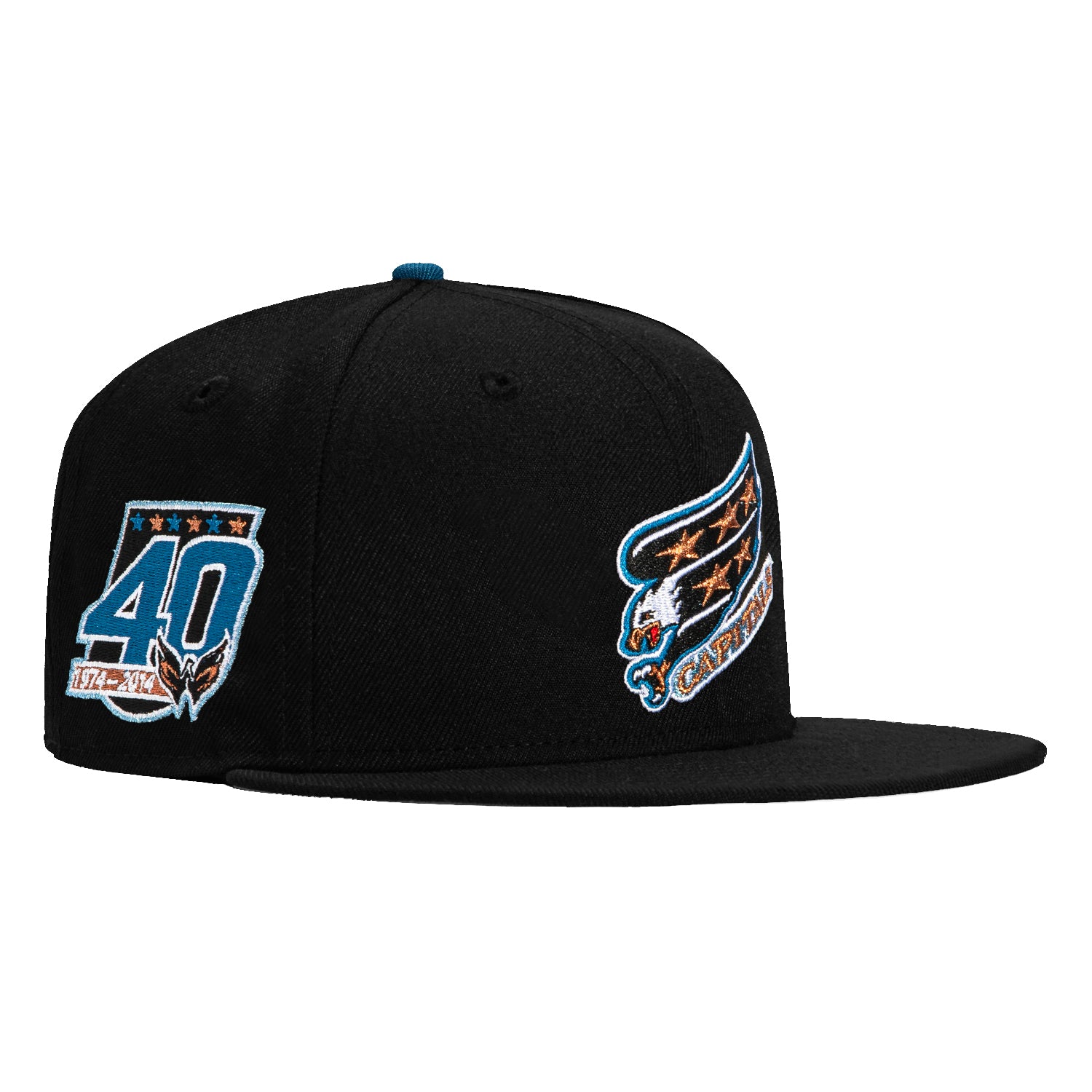 New Era 59Fifty Washington Capitals 40th Anniversary Patch Snapback Hat - Black | Official NHL Licensed Baseball Cap for Men & Women | Perfect for Games, Fan Gear & Streetwear Fashion
