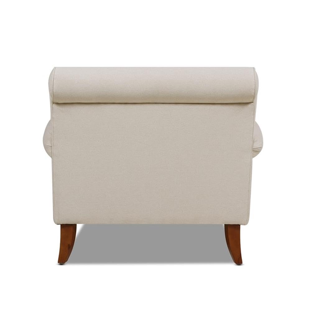 MAKLAINE Modern Solid Wood Accent Armchair in Sky Blue - Neutral Tone Living Room Seating for Home Office, Lounge & Dining Room Decor
