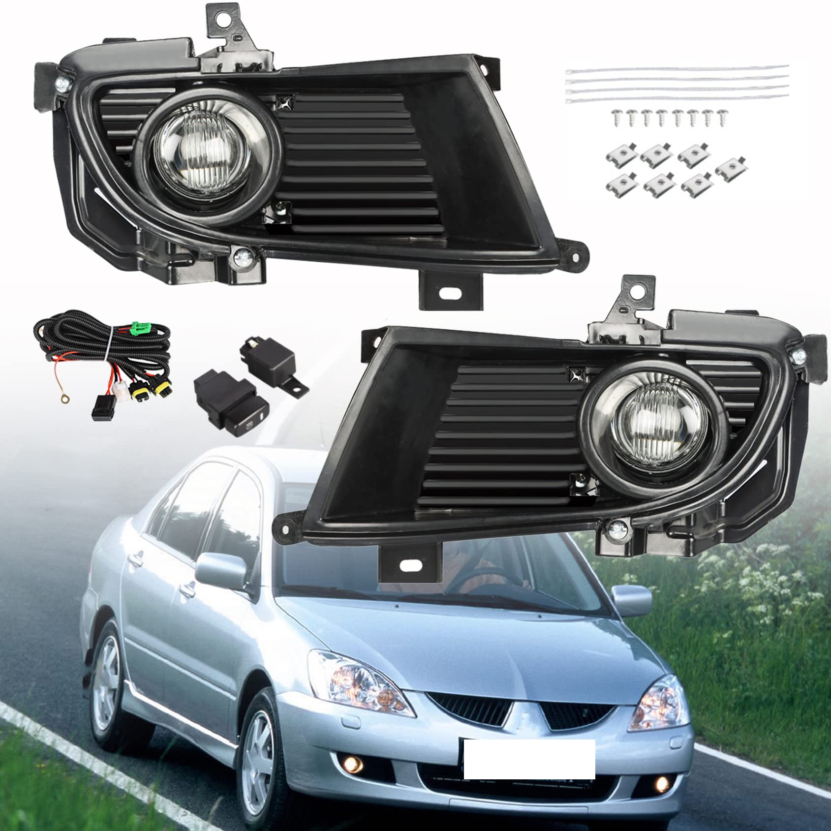 2Pcs Fog Lights Assembly with Switch & Wiring Kit - Compatible with 2004-2005 Models - Perfect for Night Driving & Off-Road Adventures