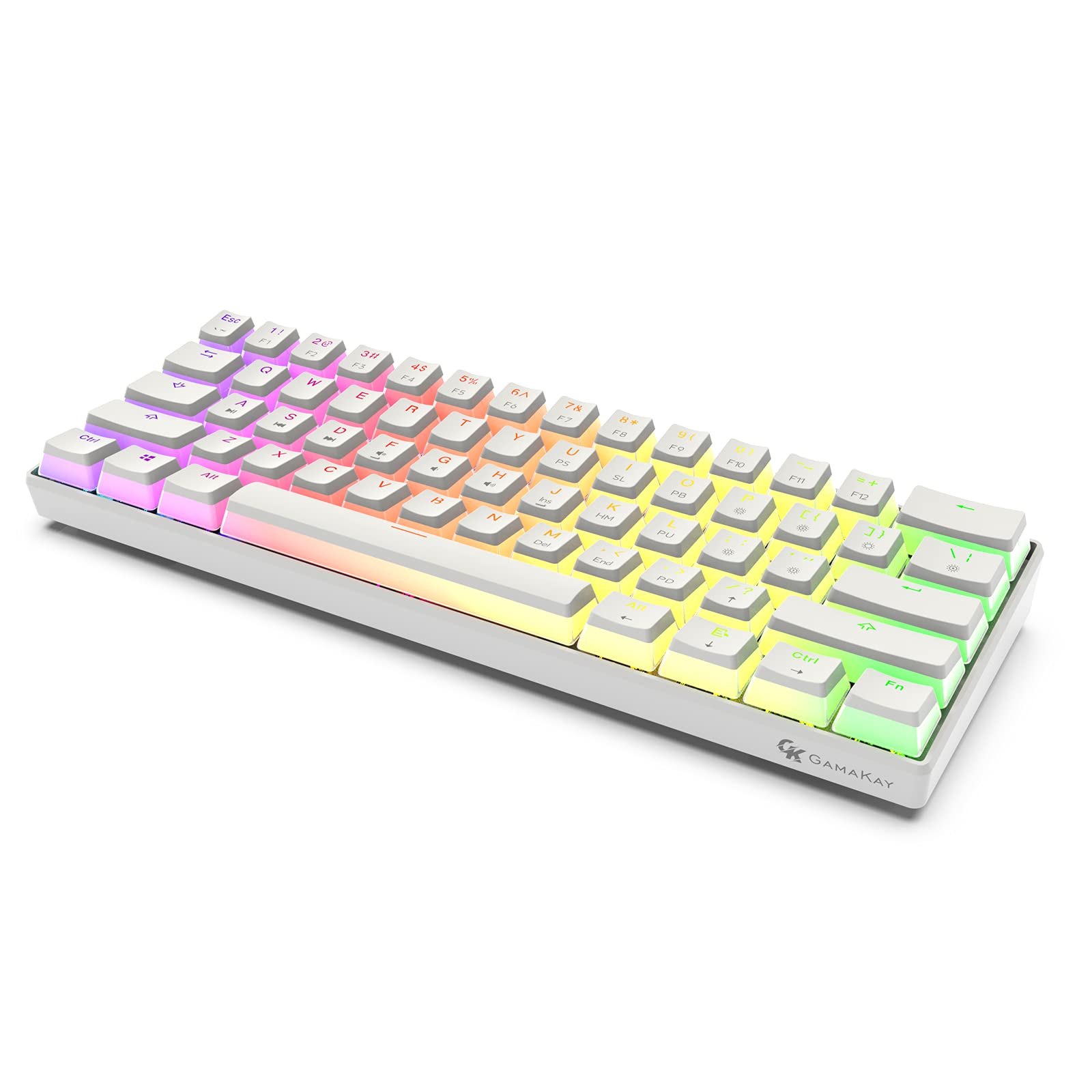 GAMAKAY MK61 RGB Mechanical Keyboard - 61 Keys, Gateron Optical Switches, Waterproof for Gaming