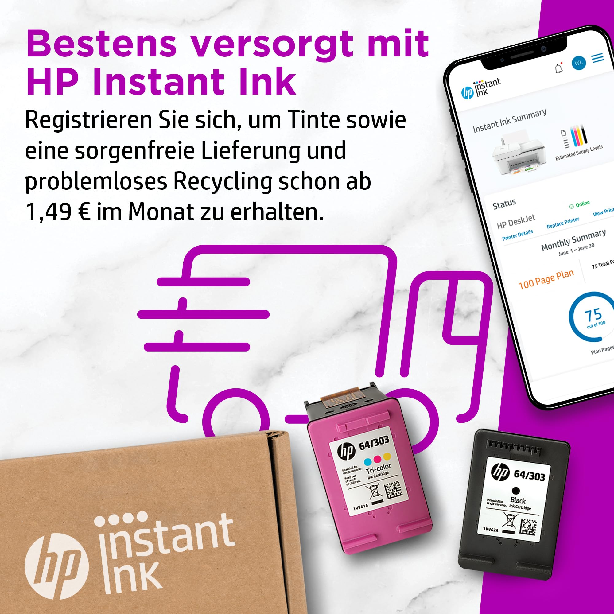HP DeskJet 4120e All-in-One Wireless Printer with 6 Months Free HP Instant Ink | Print, Copy, Scan & Mobile Fax | Automatic Document Feeder & WiFi Connectivity | Ideal for Home Office & Small Business Use