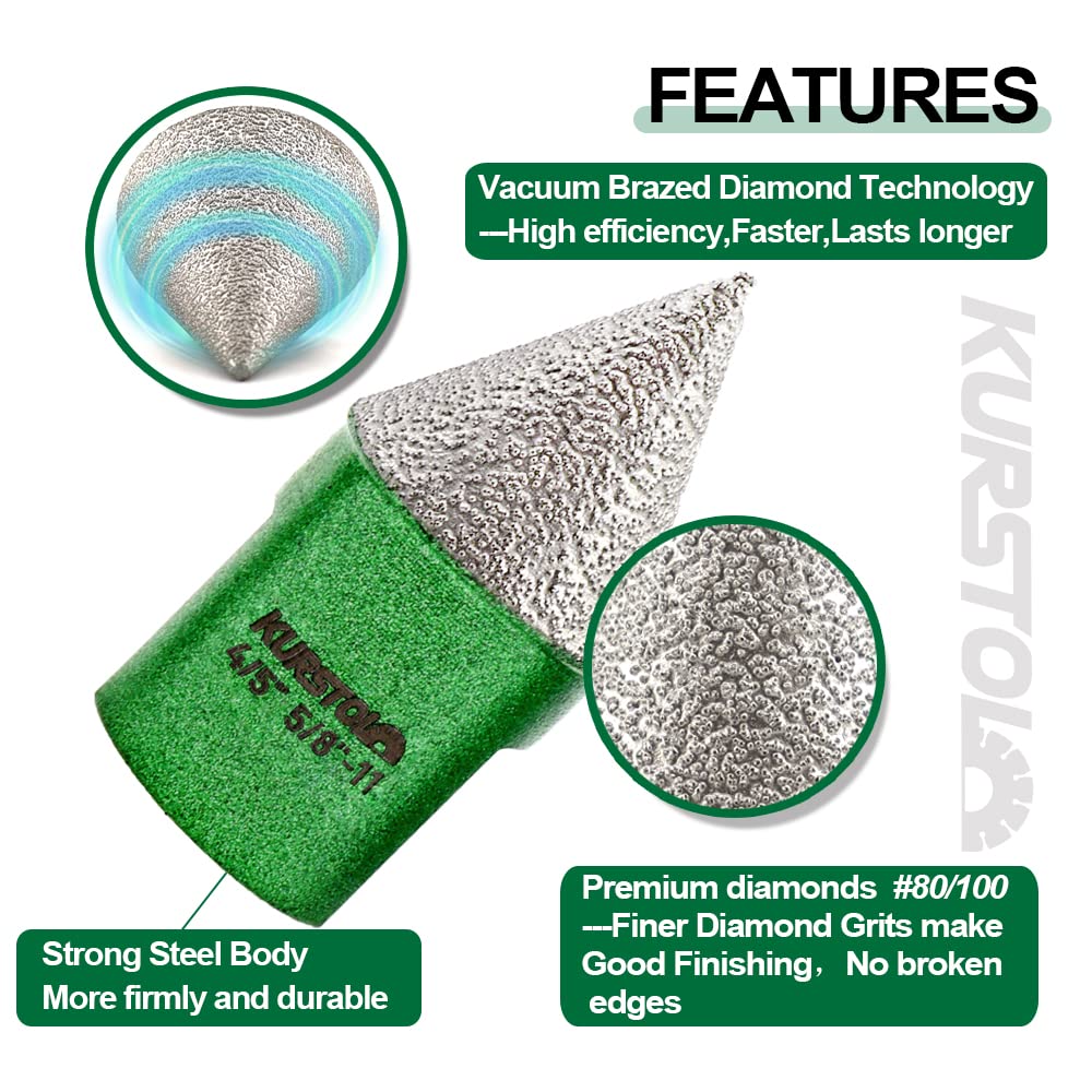 Diamond Hole Saw Kit - 3pc 6/8/10mm Diamond Core Drill Bits & 1pc 4/5