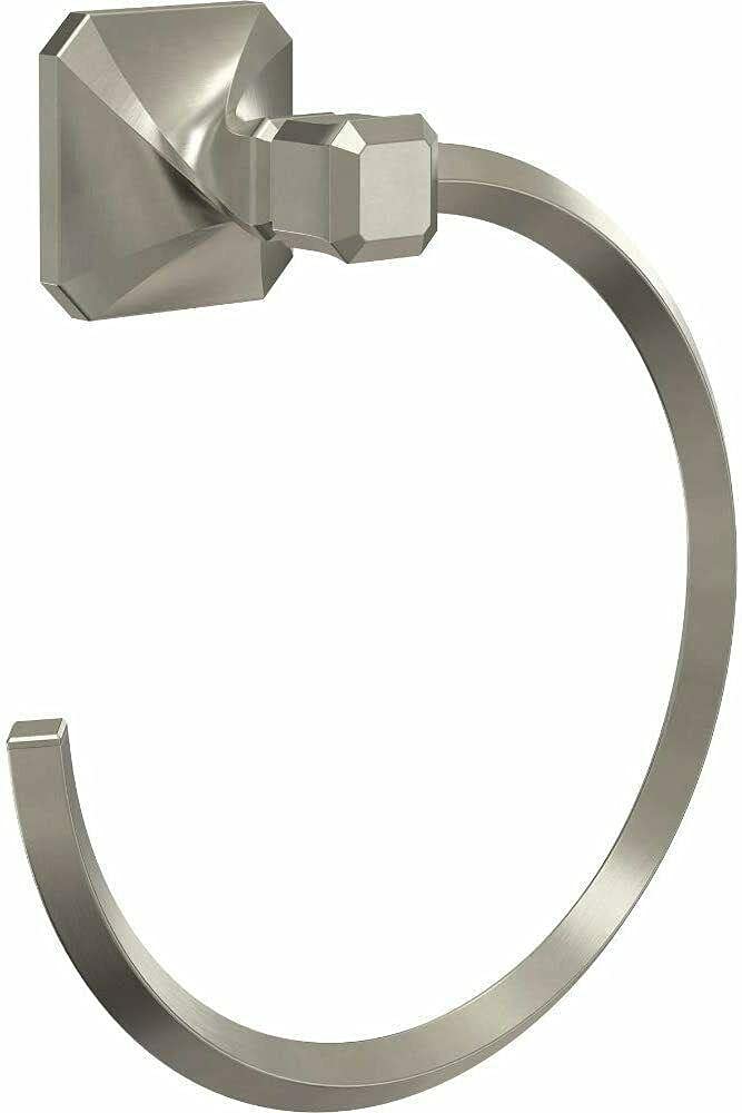 Satin Nickel Towel Ring - Bathroom Wall Mounted Towel Holder for Hand & Paper Towels, Bathroom Storage Organizer & Decor Accessories - Perfect for Modern & Vintage Bathrooms, Powder Rooms & Guest Suites