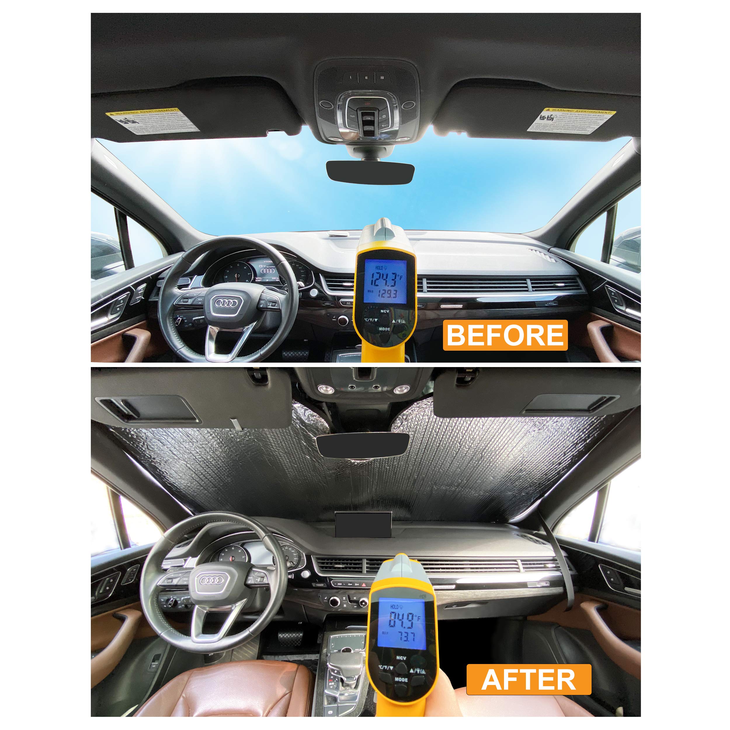 Custom Fit Reflective Windshield Sunshade for 2018-2022 Honda Accord Sedan (LX/Sport/EX/EX-L/Touring) - UV Protection Car Accessory | Perfect for Summer Parking & Heat Protection