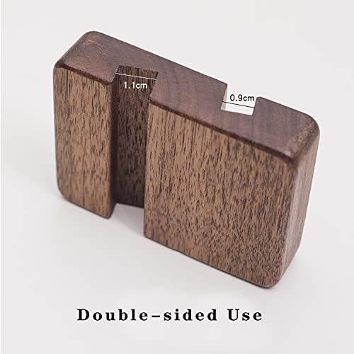 GISELA D Upgraded Double Slot Wooden Phone Stand - Portable Desktop Tablet Holder for iPhone, Samsung, iPad (Walnut, 2Pcs) | Perfect for Office, Home, Video Calls & Hands-Free Viewing