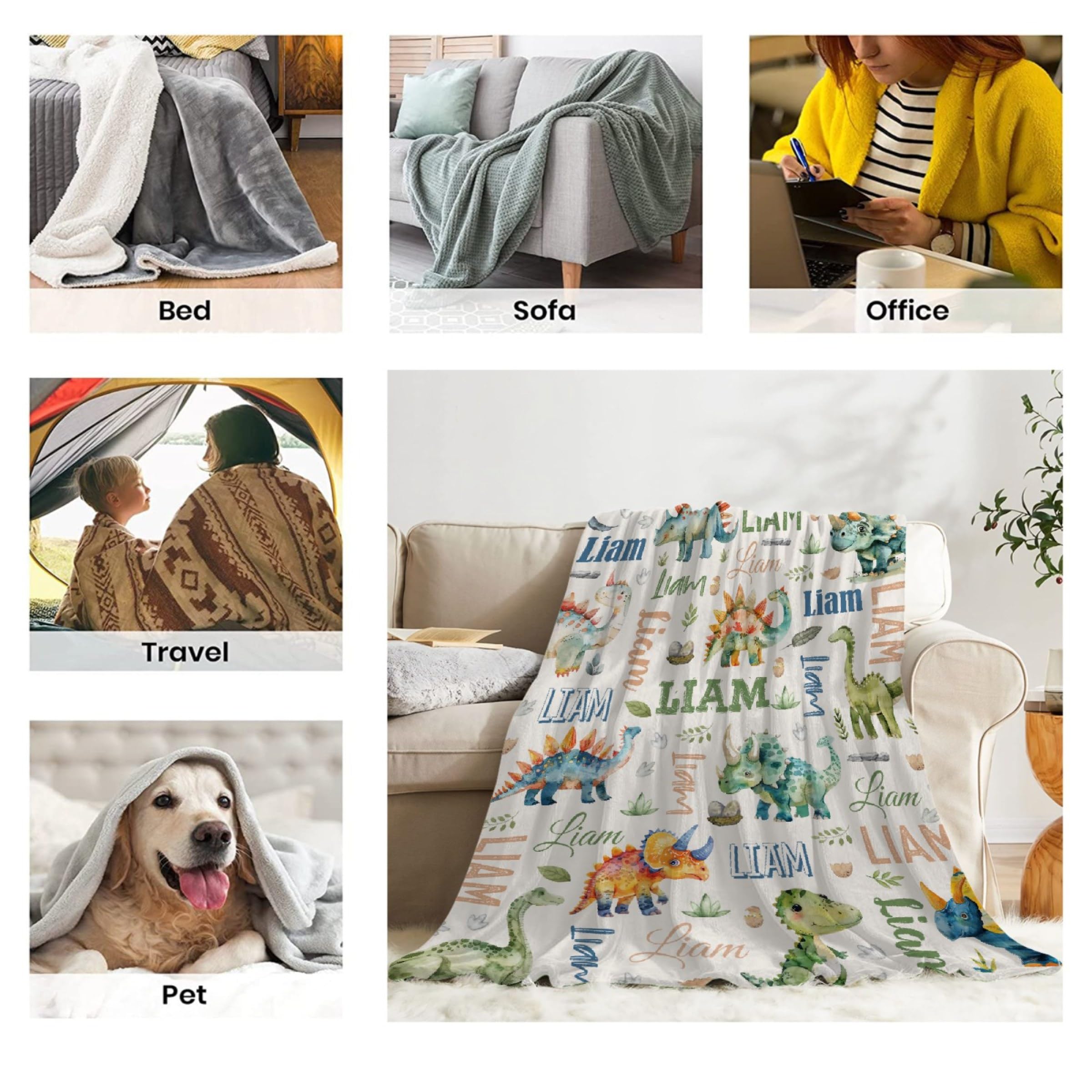 Personalized Baby Blanket with Name - Custom Swaddle Blanket for Newborns, Toddlers & Pets - 30