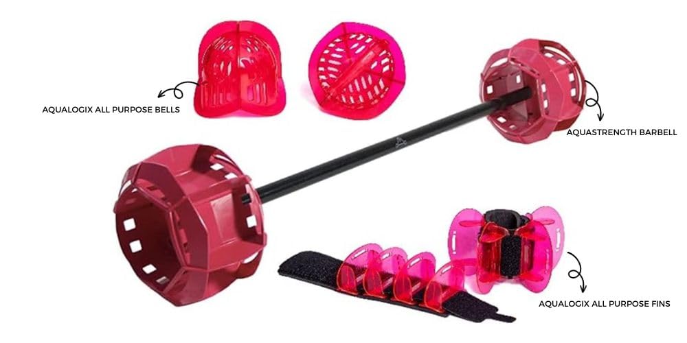 Hydrorevolution Women's Aquatic Exercise Equipment Bundle - Water Dumbbells & Barbells for Pool Workouts | Water Resistance Training Gear | Includes Ben Bruno Training Guide | Perfect for Swimming, Aqua Aerobics & Hydrotherapy