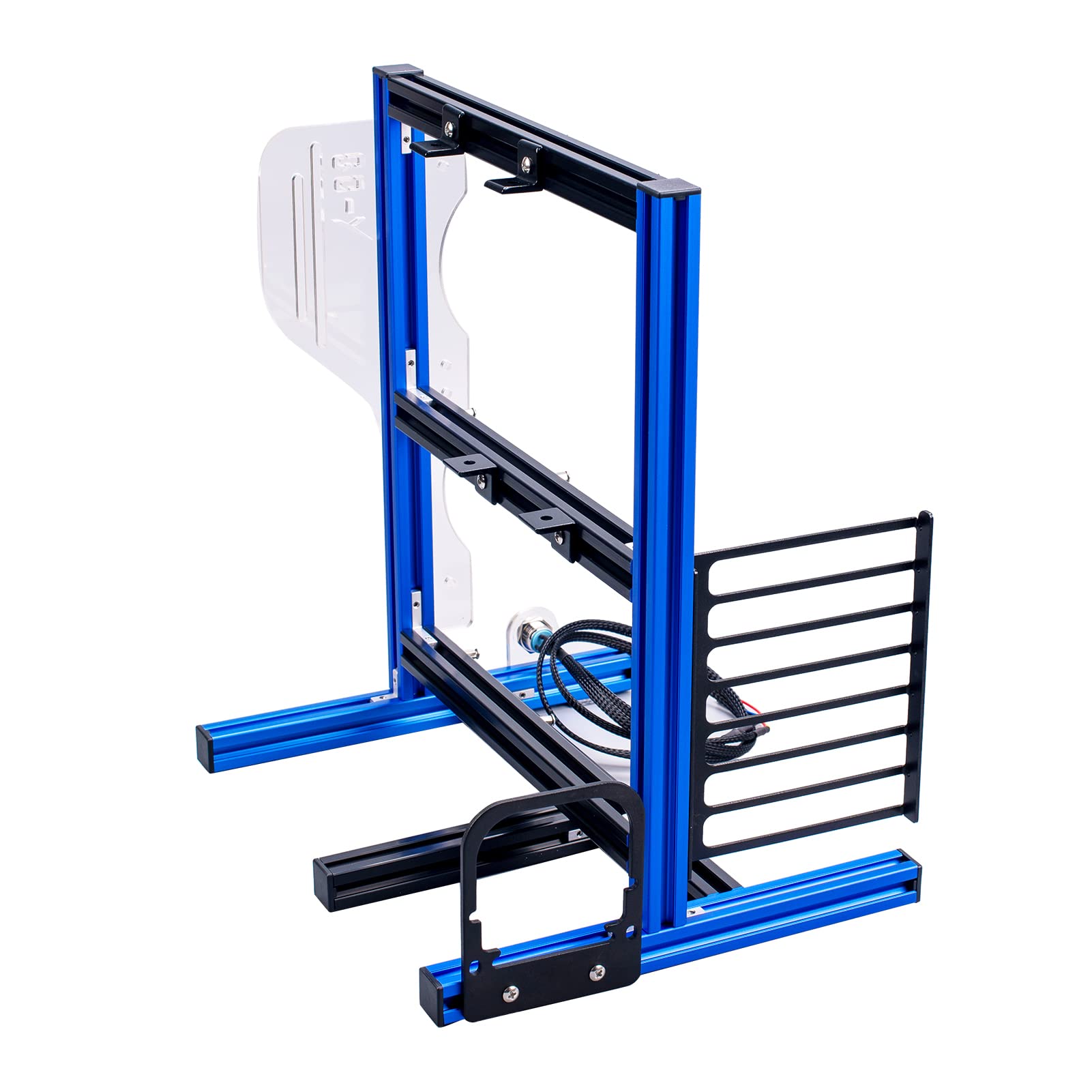 Topiky DIY ATX Open Air PC Case Bracket - Aluminum Alloy Frame for ITX/MATX/ATX Motherboards - GPU Support Stand for Computer Modding & Custom Builds (Blue) - Perfect for Gaming Rigs, Mining Rigs & PC Showcase Setups