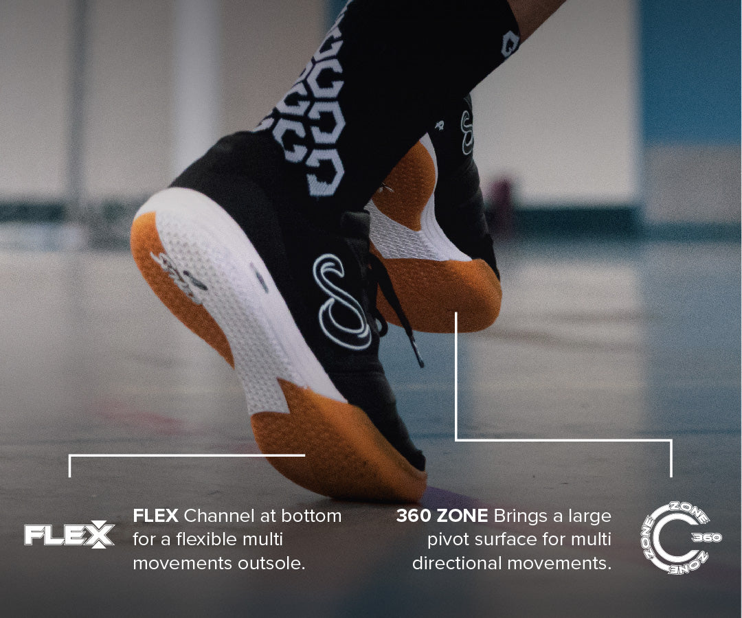 Senda Athletics USHUAIA Club 2.0 Futsal Soccer Shoes - Black & White Indoor Court Shoes for Men & Women - Perfect for Futsal, Indoor Soccer, and Gym Training