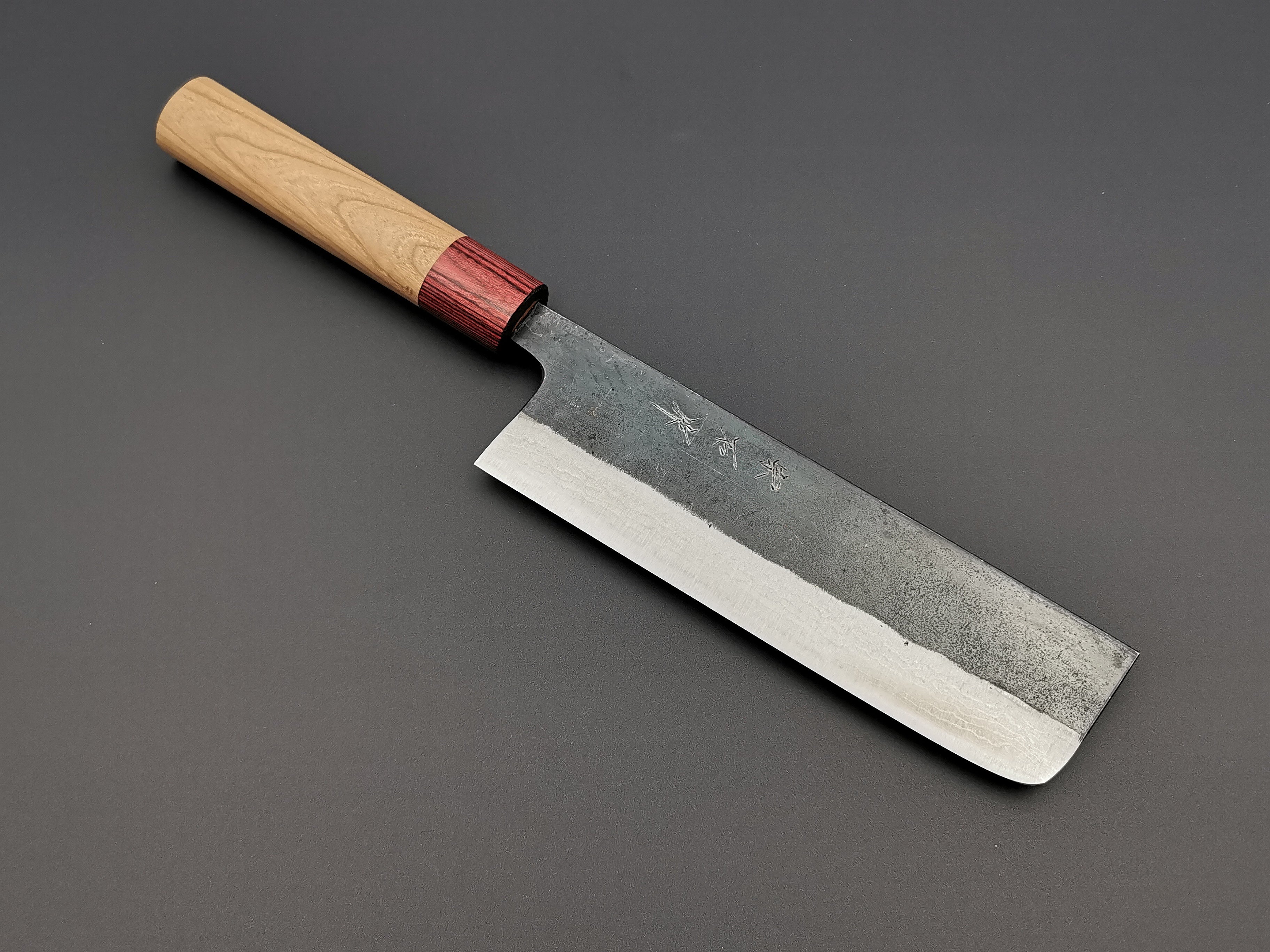Premium Muneishi Aogami Damascus Nakiri Knife 165mm - Japanese High Carbon Steel Chef Knife for Slicing, Dicing & Chopping Vegetables - Perfect for Home Cooks & Professional Chefs