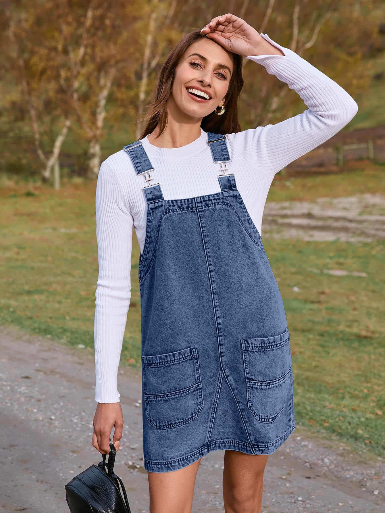 BerryGo Women's Denim Overalls - Sleeveless Romper Jumpsuit with Pockets | 2025 Fashion Pinafore Dress Shorts | Casual Summer Outfit, Beach Wear & Street Style