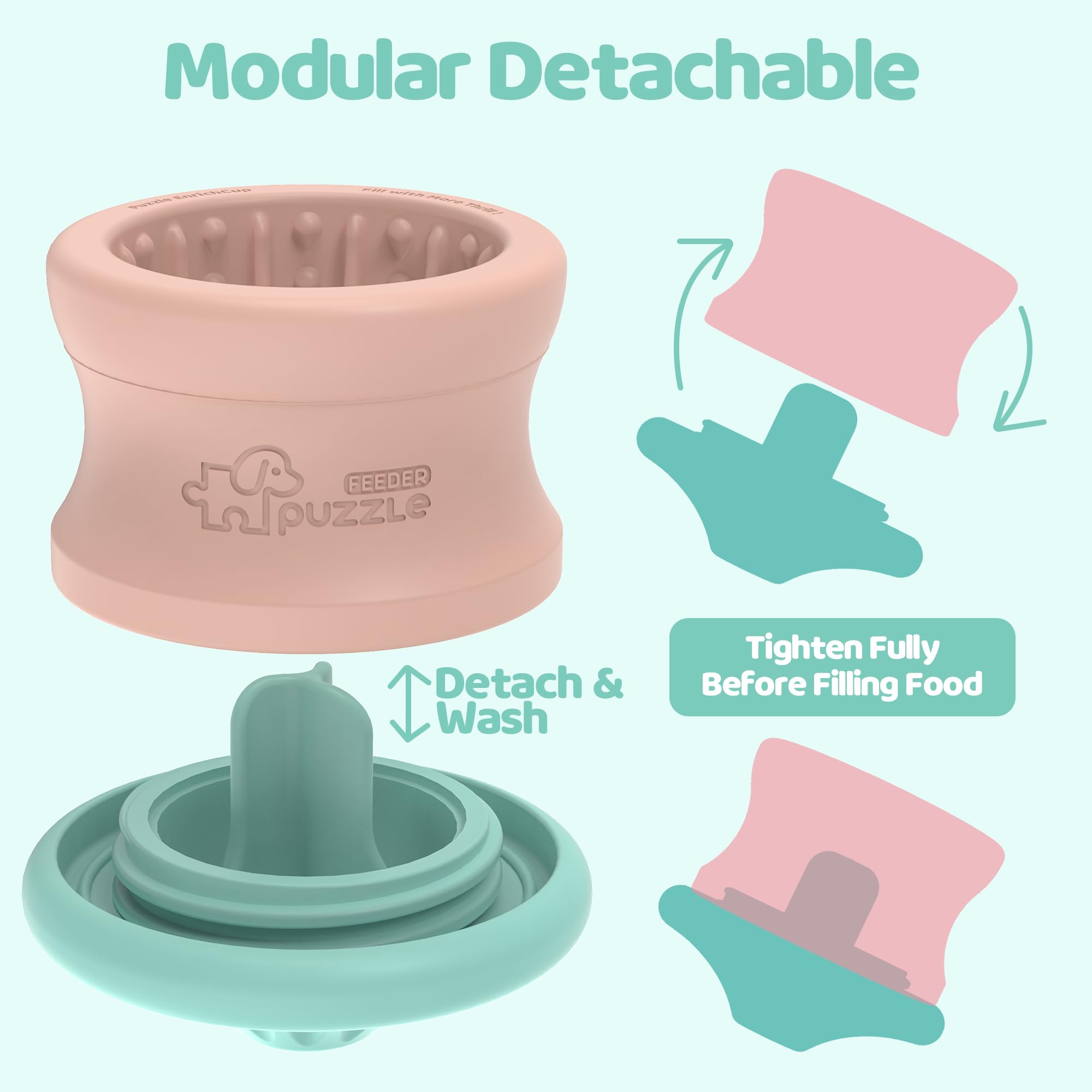 Interactive Dog Puzzle Toys for Large & XL Breeds - Detachable, Easy-Clean Enrichment Toys to Keep Dogs Busy & Stimulated | Perfect for Crate Training, Separation Anxiety & Mental Stimulation