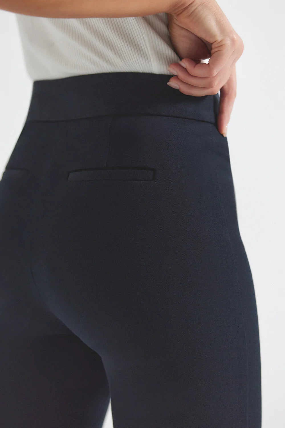 Crosby Flare Trousers for Women - High Waist Bell Bottom Pants in Midnight Blue | Perfect for Casual Wear, Office Outfits & Night Out