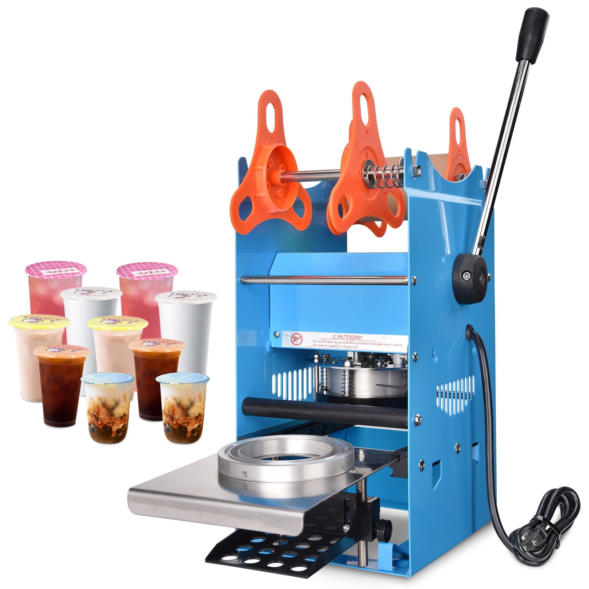 WeChef Commercial Manual Cup Sealing Machine - 300-500 Cups/Hour Electric Boba Tea Sealer for Bubble Milk Tea, Coffee & Smoothies - Compatible with 72mm, 76mm, 95mm Cups - Perfect for Tea Shops, Cafés & Juice Bars