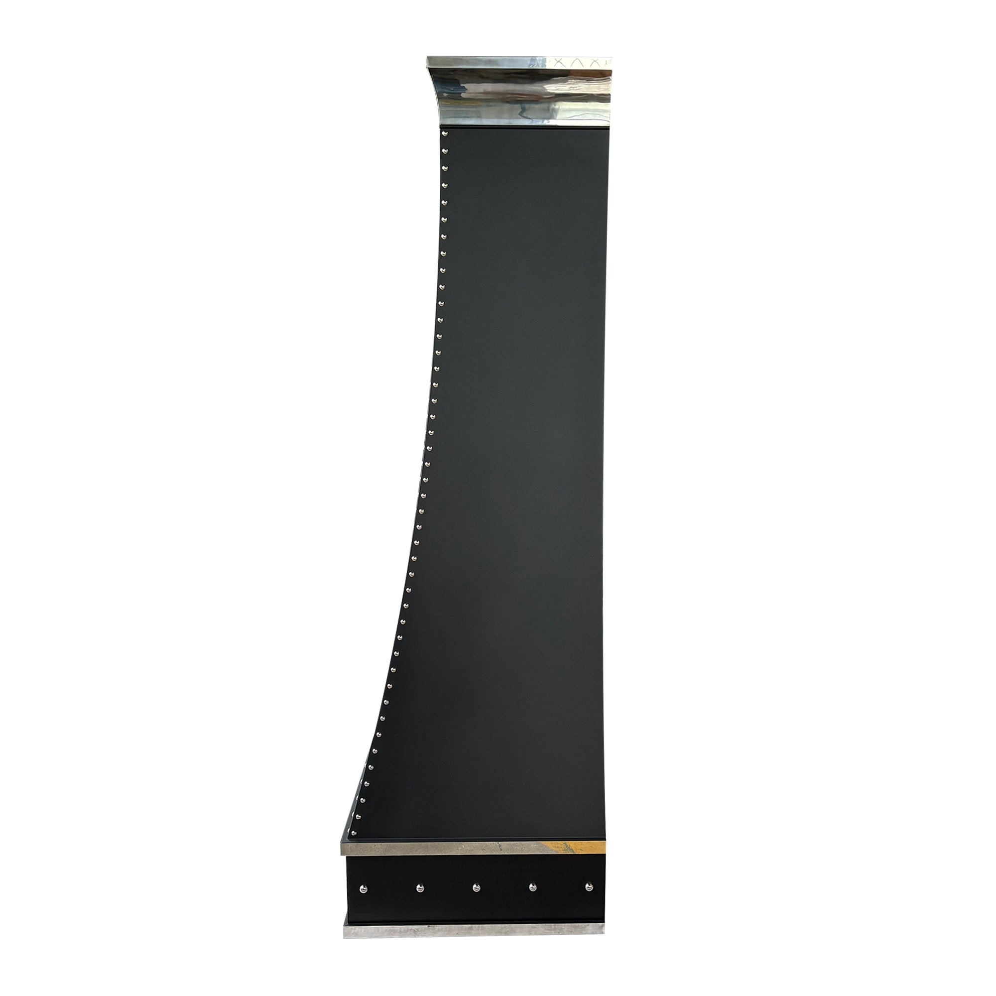 RHM SH7 S3MB Modern Black Stainless Steel Range Hood with Mirror Accents - Custom Kitchen Ventilation for Contemporary Homes