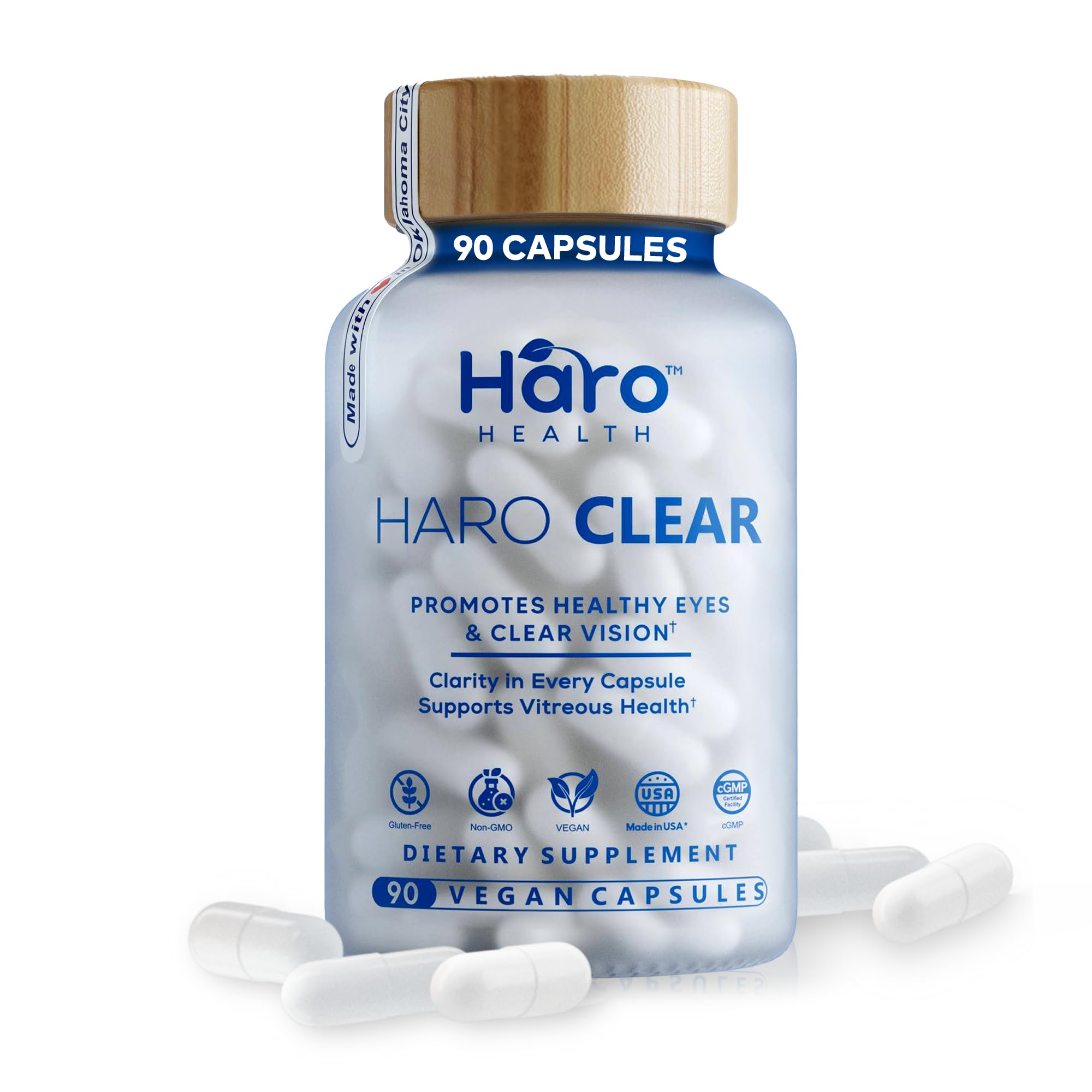 HARO Clear Eye Vitamins with Lutein & Zeaxanthin - AREDS 2 Formula Eye Supplement - 90 Capsules for Vision Support & Eye Health - Perfect for Computer Users & Night Driving