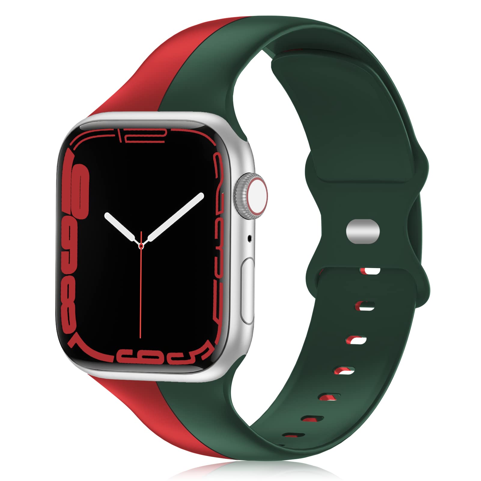 Wewatri Designer Sport Bands for Apple Watch - Soft Silicone Replacement Straps Compatible with iWatch SE/Ultra/Series 8/7/6/5/4/3/2/1 (38mm/40mm/41mm/42mm/44mm/45mm/49mm) - Perfect for Gym, Running & Everyday Wear