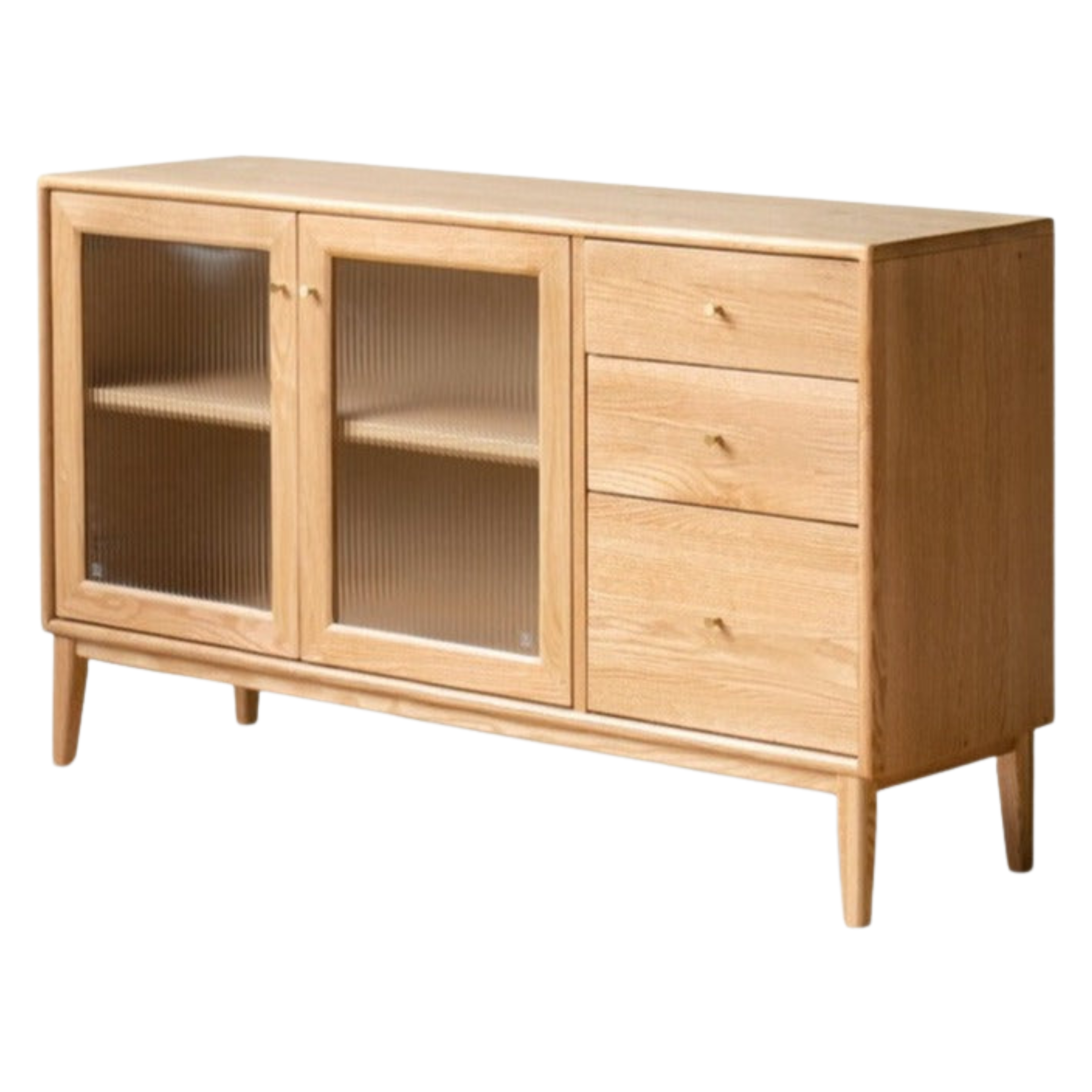 59.1x15.7x31.9 inch / 150x40x81сm / Natural wood color / solid wood sideboard (glass door)
