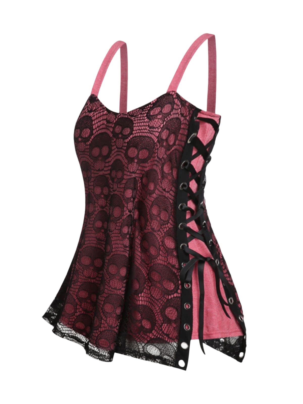 ROSE GAL Women's Plus Size Sleeveless V-Neck Wrap Tank Top - Gothic Spaghetti Strap Cami for Casual Wear, Layering & Summer Outfits