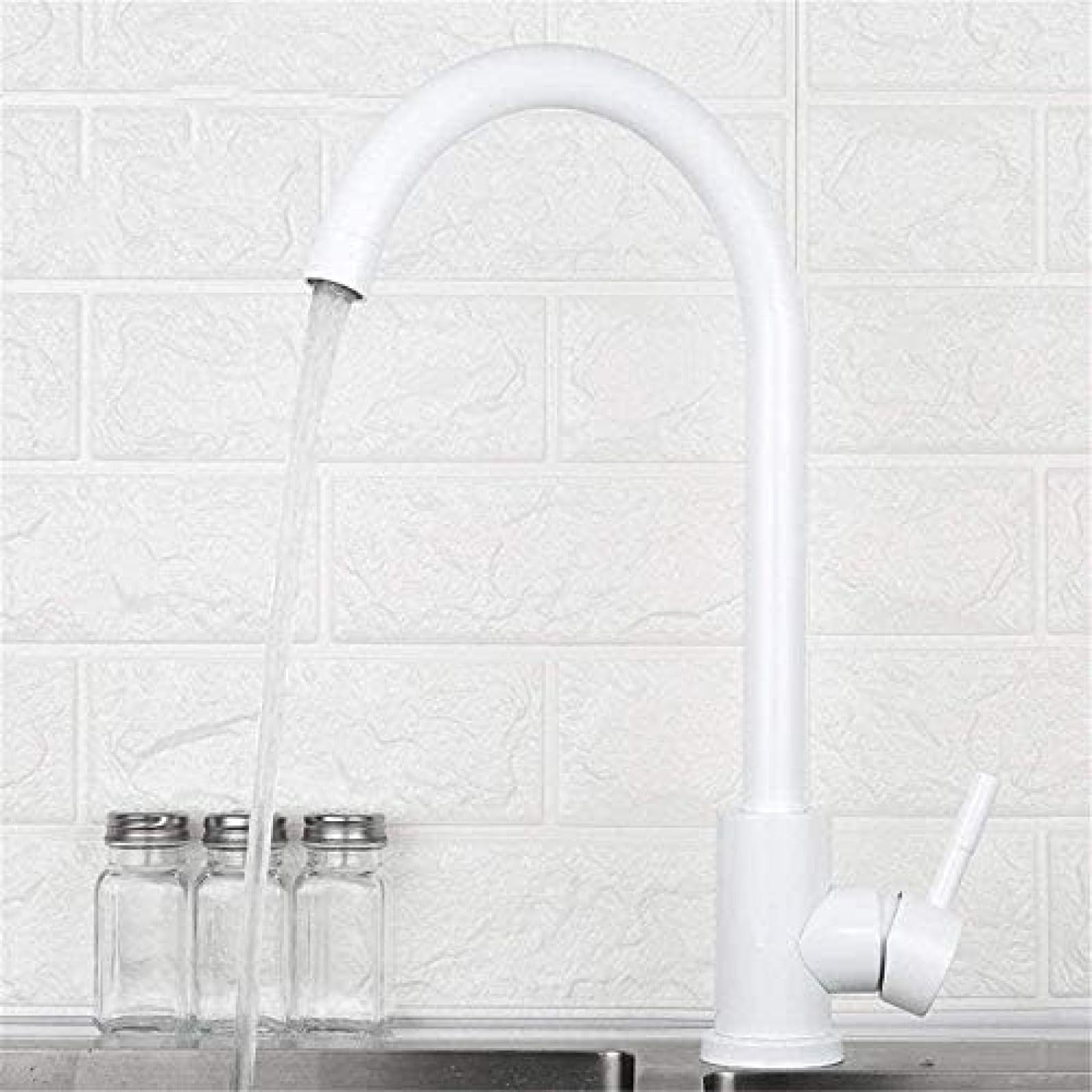 CRJUS 304 Stainless Steel Kitchen Faucet - 360 Degree Swivel Single Lever Mixer Tap for Sink, Single Hole Installation | Perfect for Modern Home & Restaurant Kitchens