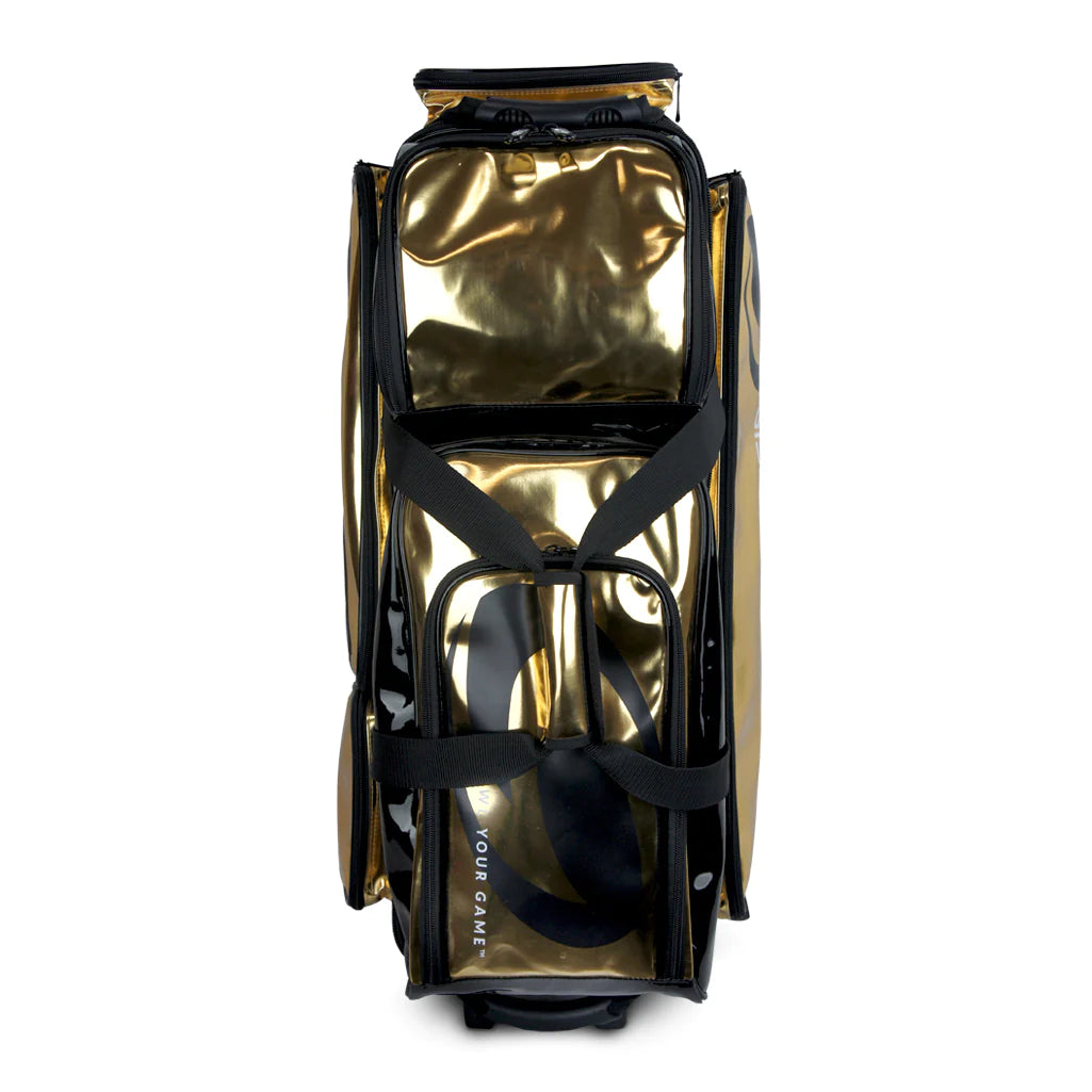 Genesis Dually 3 Ball Roller Bowling Bag - Black/Gold - Perfect for League Play, Tournaments & Practice Sessions