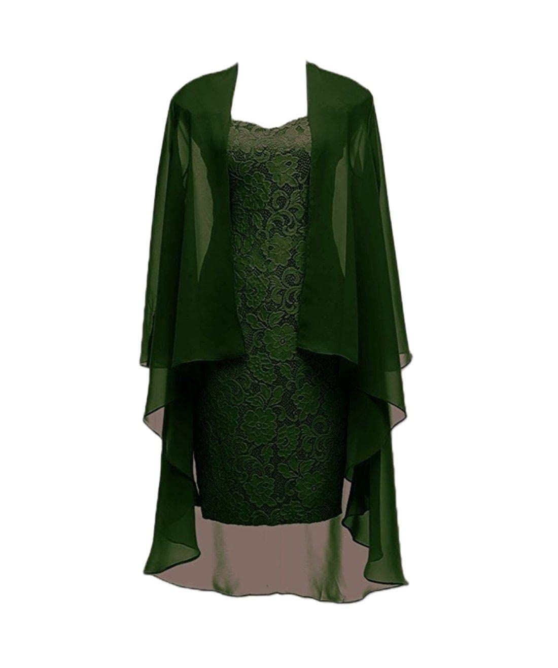 2-Piece Grass Green Lace Mother of The Bride Dress with Matching Jacket - Formal Evening Gown Size 24W - Perfect for Weddings, Galas & Special Occasions