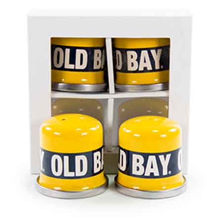 Premium Salt and Pepper Shaker Set with Old Bay Seasoning - Elegant Glass & Stainless Steel Spice Dispensers for Kitchen, Dining Table, and BBQ Parties