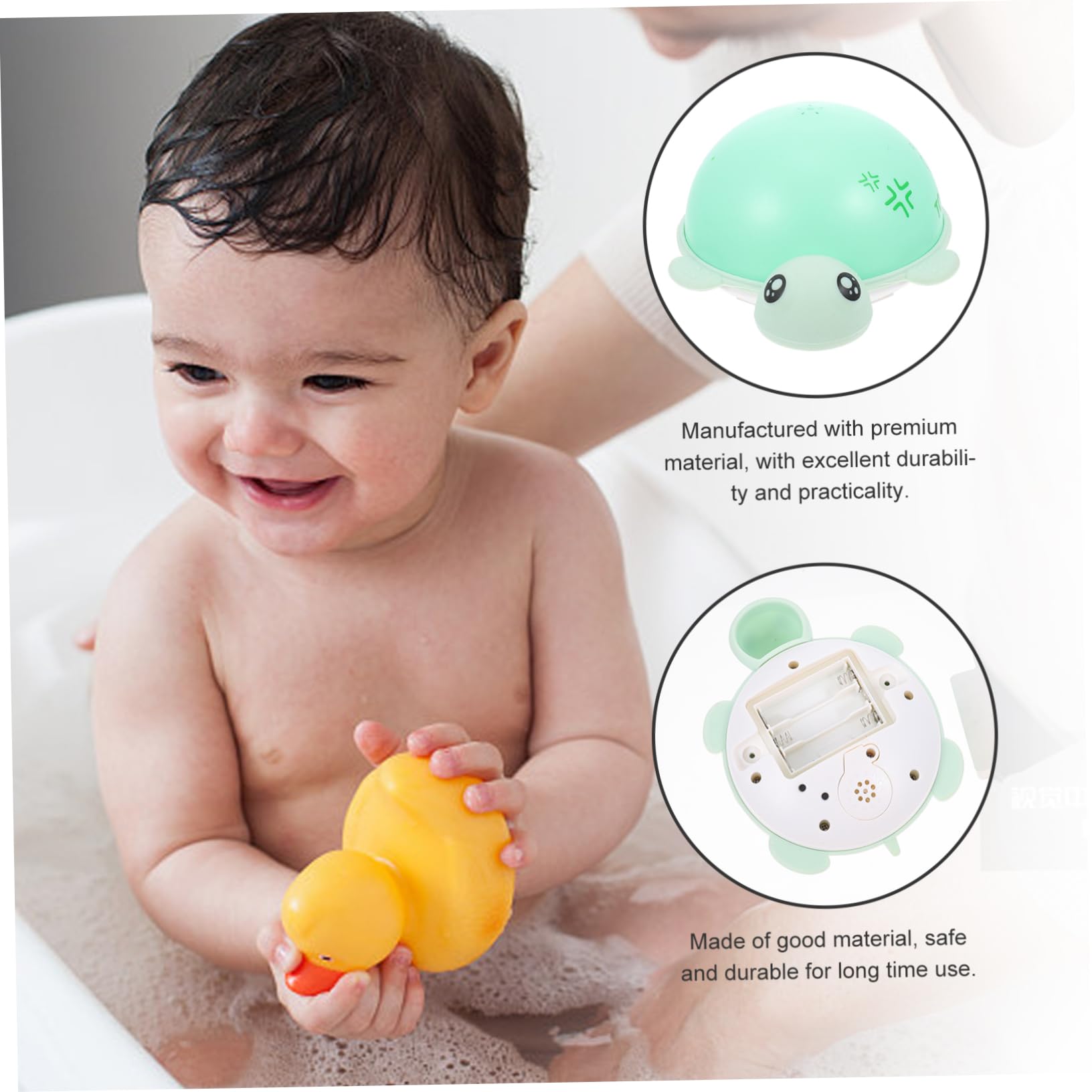 **iFundom 3-Piece Water Spray Turtle Shaped Bath Toys for Kids - Fun Squirt Bath Time Toys for Toddlers & Children - ABS Plastic, Green - Perfect for Bathtub Play & Pool Fun**