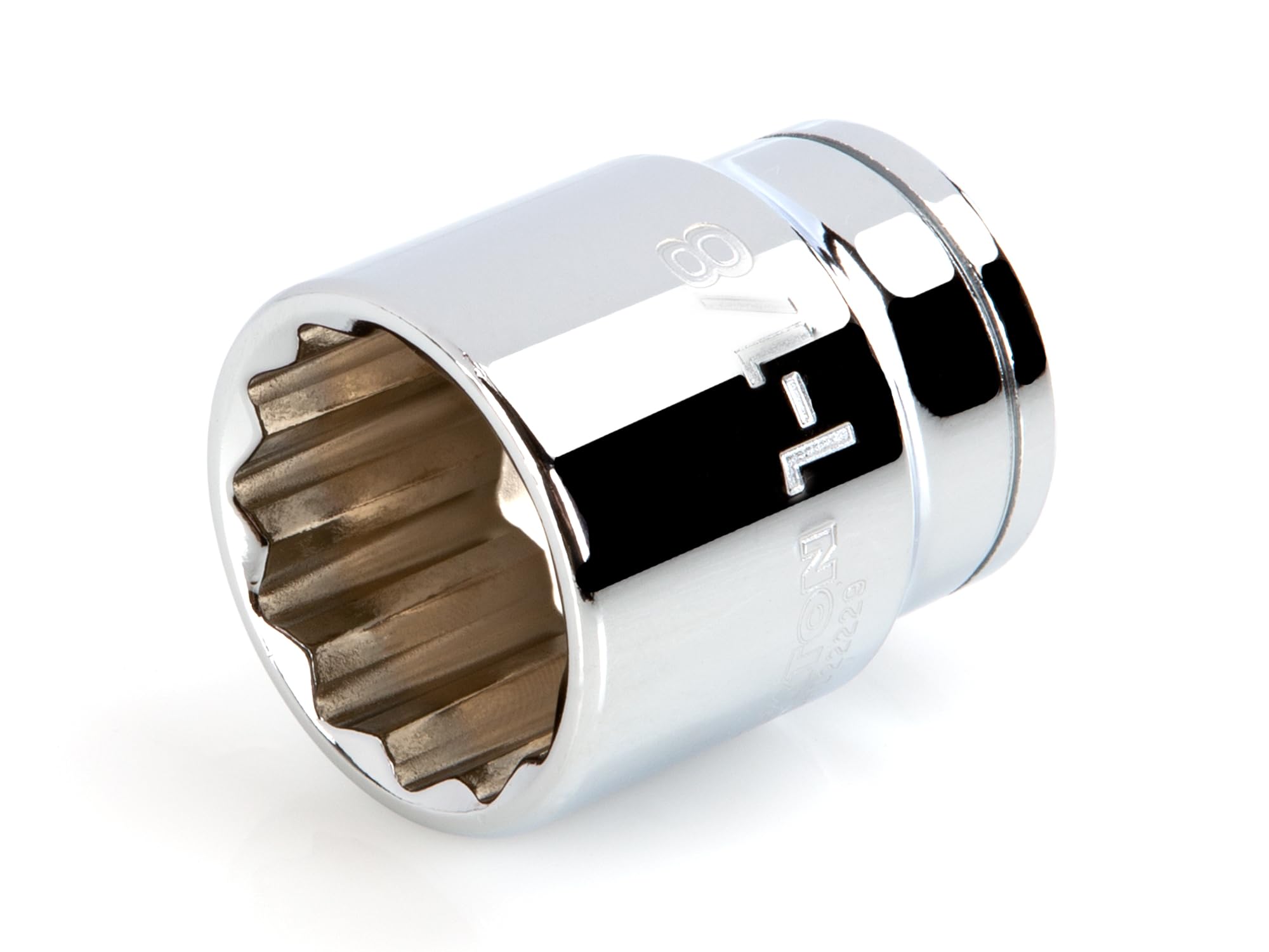 TEKTON SHD22229 1/2 Inch Drive 12-Point Socket 1-1/8 Inch - Professional Grade Automotive & Machinery Tool for Tight Spaces