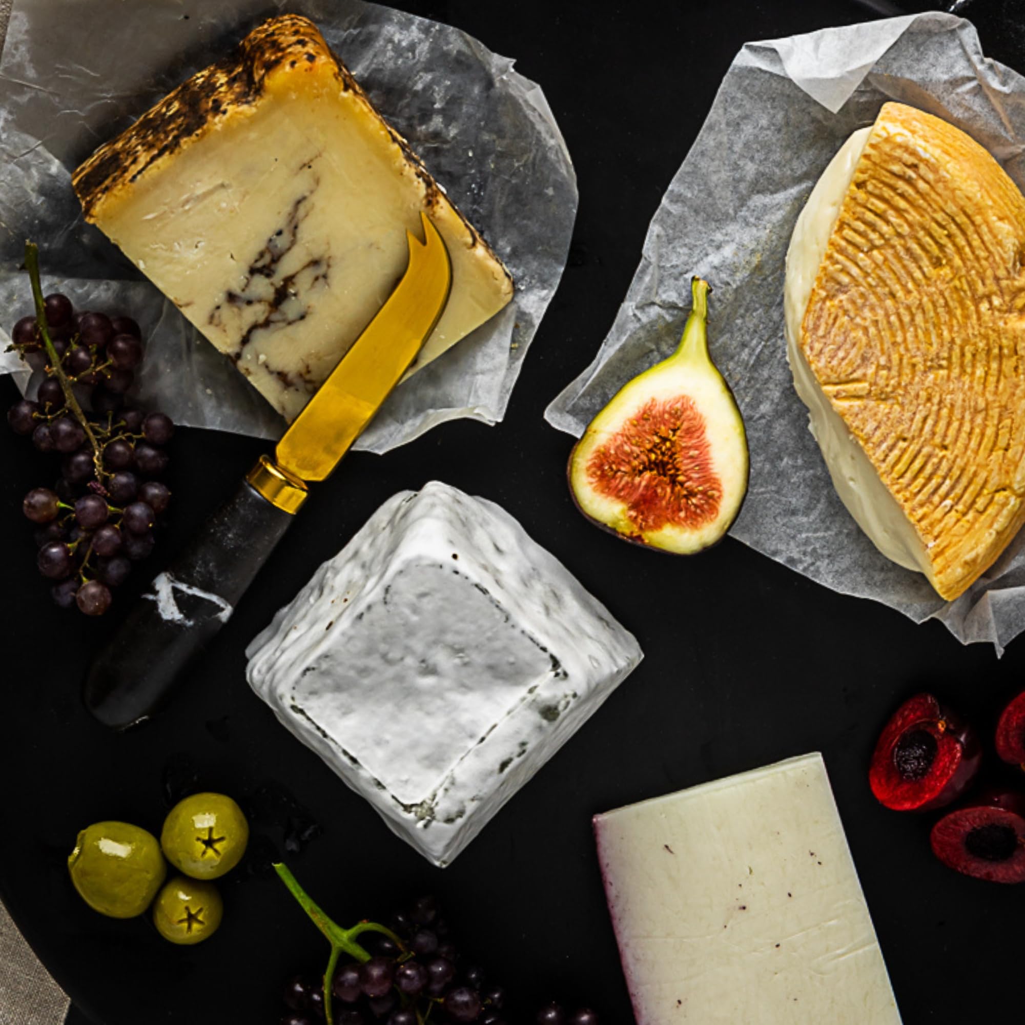 Premium Marble Cheese Knife Set - 4-Piece Stainless Steel Cheese Knives for Charcuterie Boards | Cheese Board Accessories & Charcuterie Tools | Perfect for Wine Parties, Housewarming Gifts & New Home Essentials