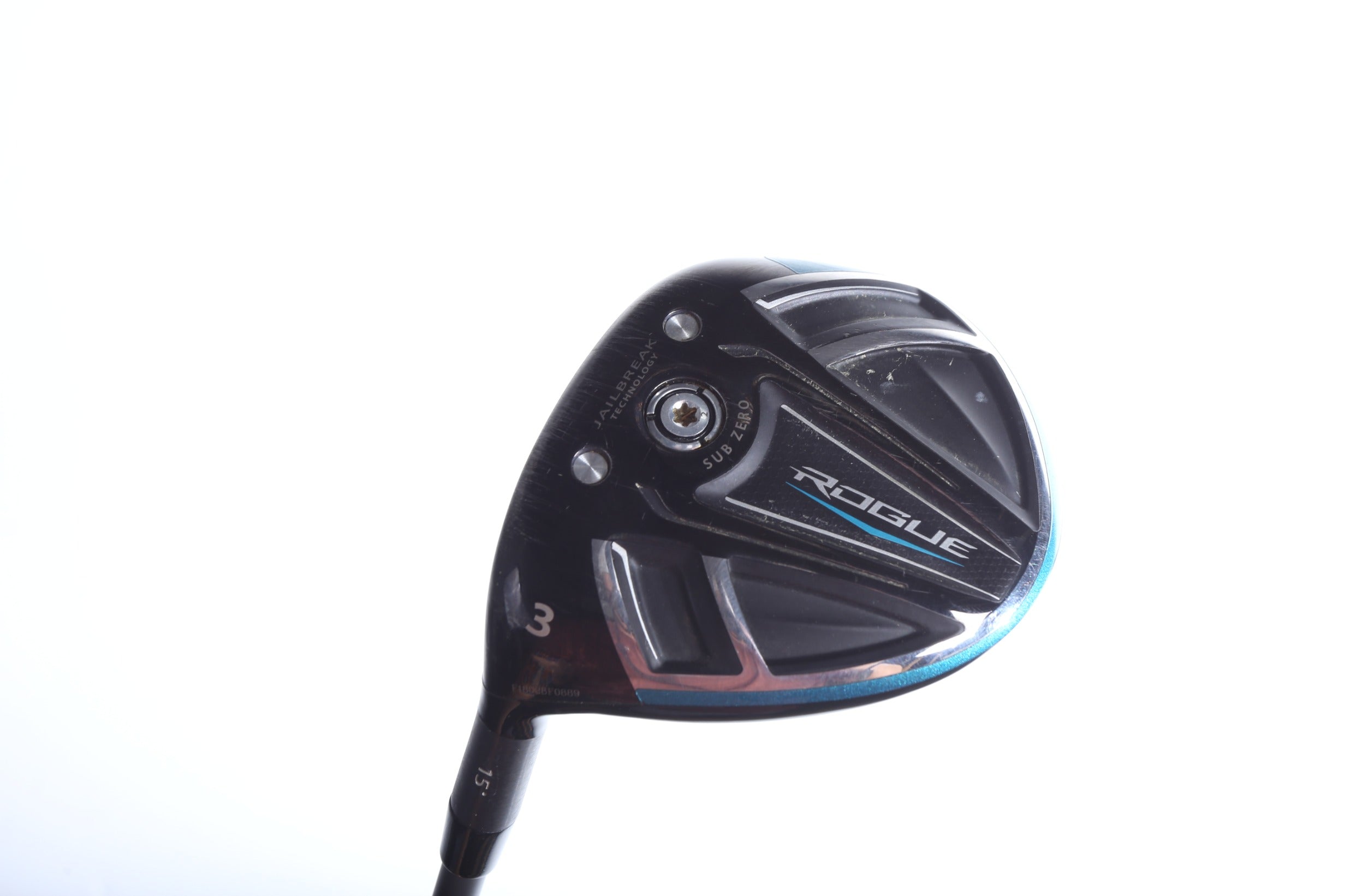 Used Callaway Rogue Sub Zero 3 Wood Left Handed 15° Stiff Flex Golf Club - Perfect for Left-Handed Golfers Seeking Distance & Control on the Fairway
