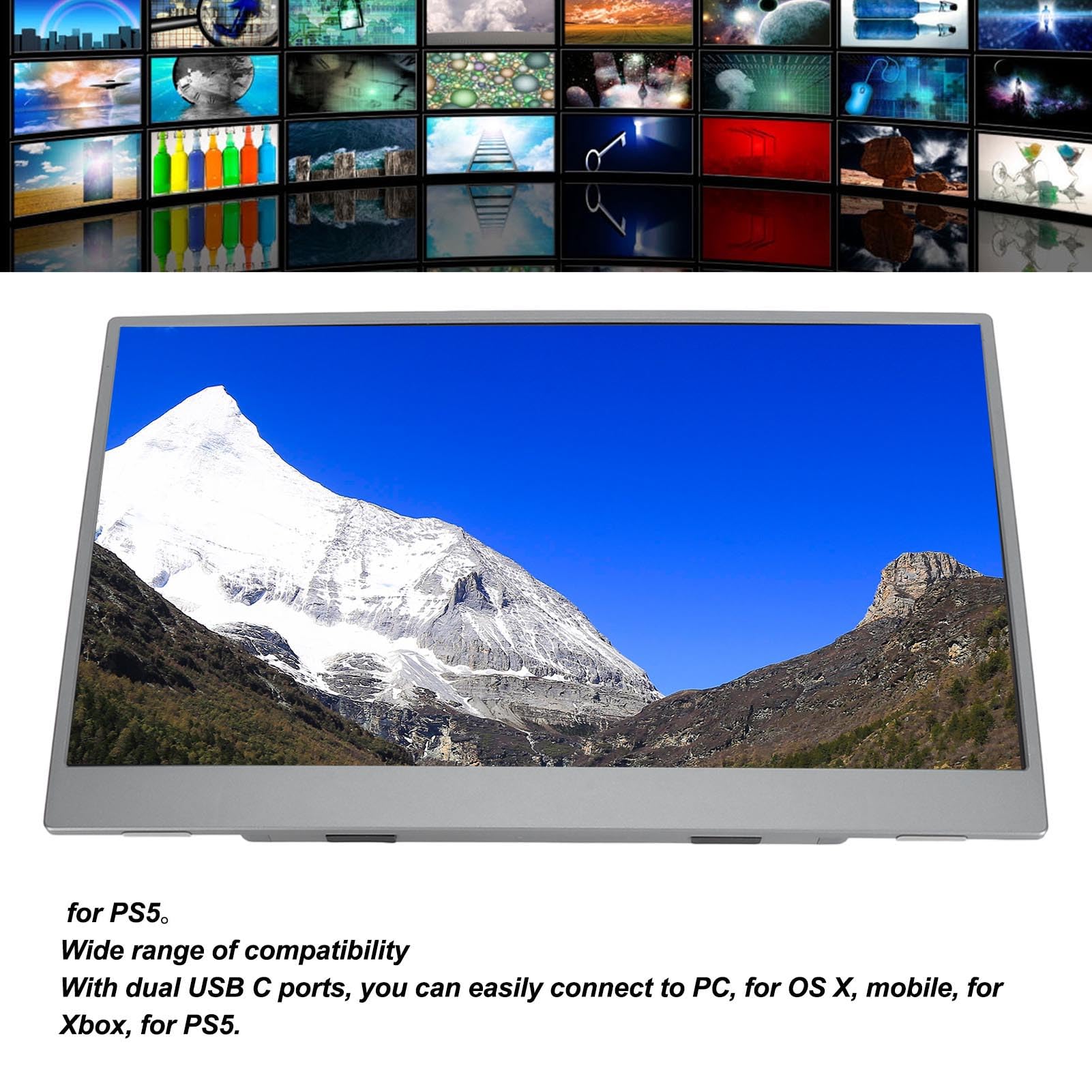 ASIXXSIX 15.6 Inch Portable Touchscreen Monitor - Full HD 1080P IPS Display, 60Hz Refresh Rate, HDMI & USB-C Connectivity - Ultra Slim External Screen for Laptop, PC, Gaming, Business Travel and Home Office Use