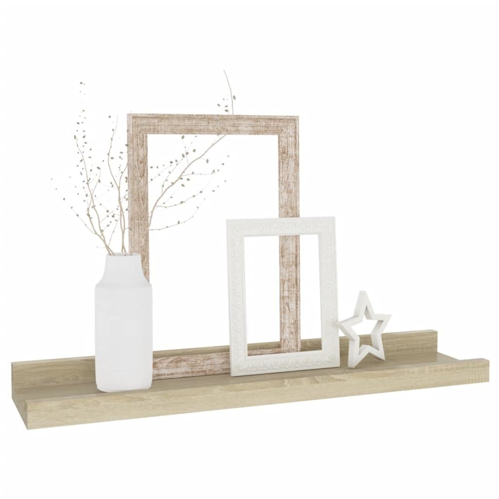 2-Pack Floating Wall Shelves - Sonoma Oak 15.7