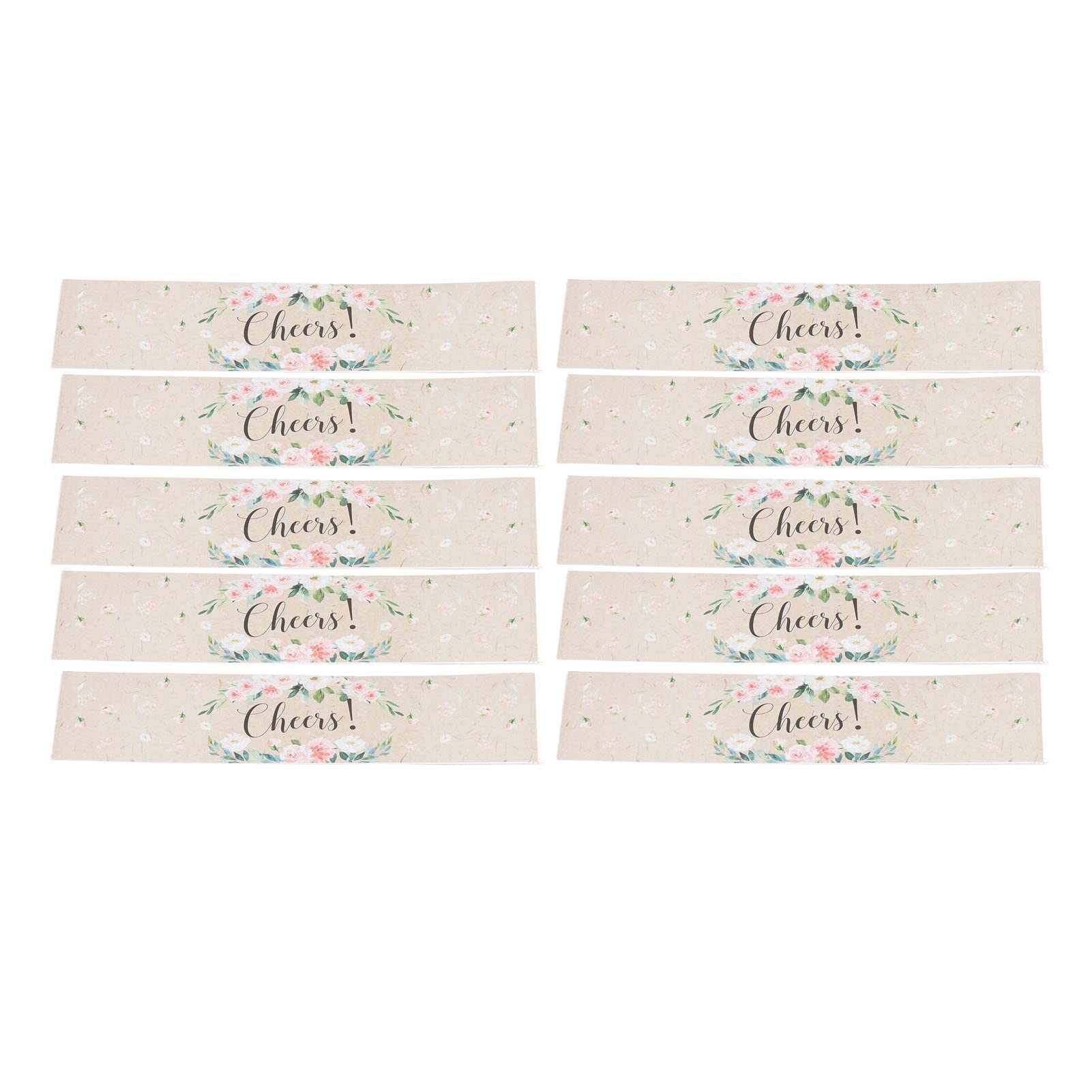 50Pcs Waterproof Floral Water Bottle Labels - Elegant Flower Pattern Paper Stickers for Weddings, Parties & Events | Personalized Drink Tags for Bottles, Jars & Cups