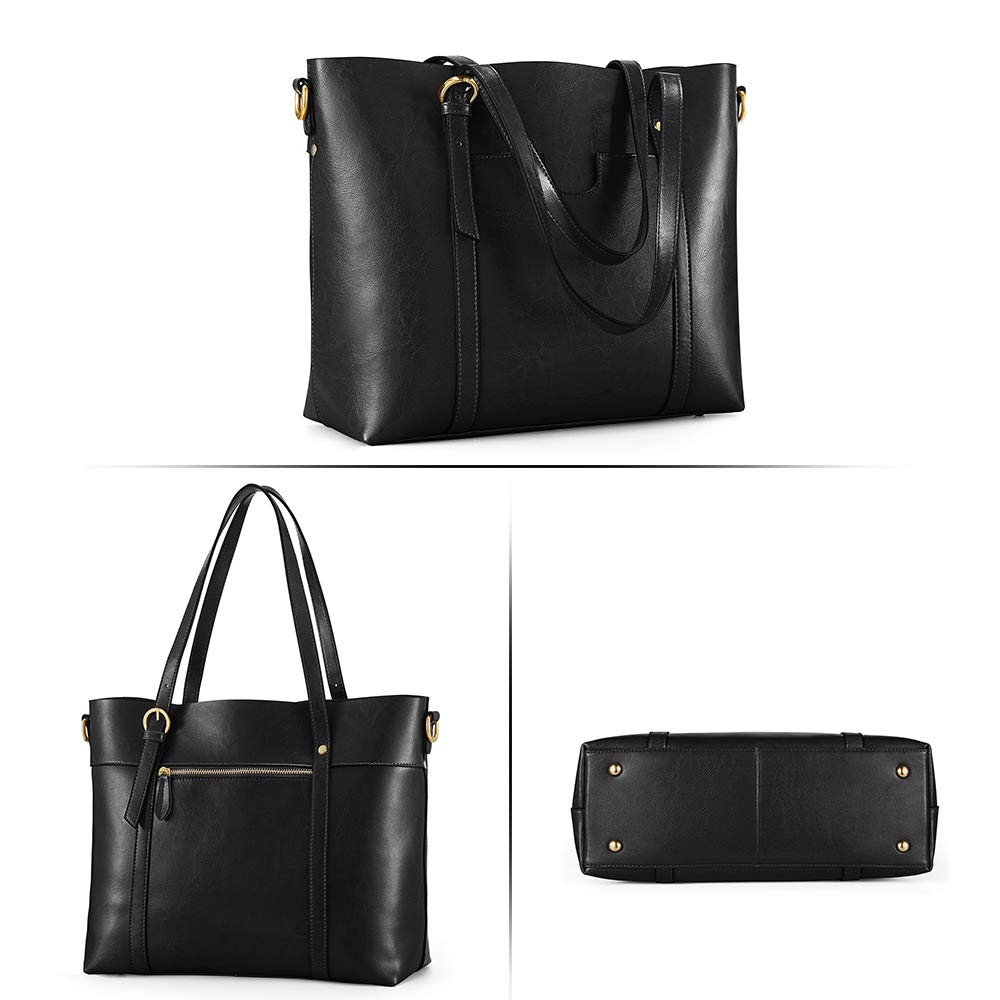 Genuine Leather Women's Tote Bag - Soft Vintage Shoulder Purse with Top Handle, Large Capacity Fashion Handbag for Work, Travel & Everyday Use