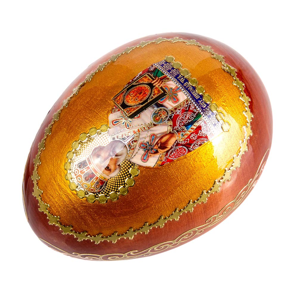 Saint Nicholas Medium Easter Icon Wooden Russian Egg - Handcrafted Religious Decor for Easter, Christmas & Home Blessing - Perfect for Gifts, Church Altars & Holiday Displays