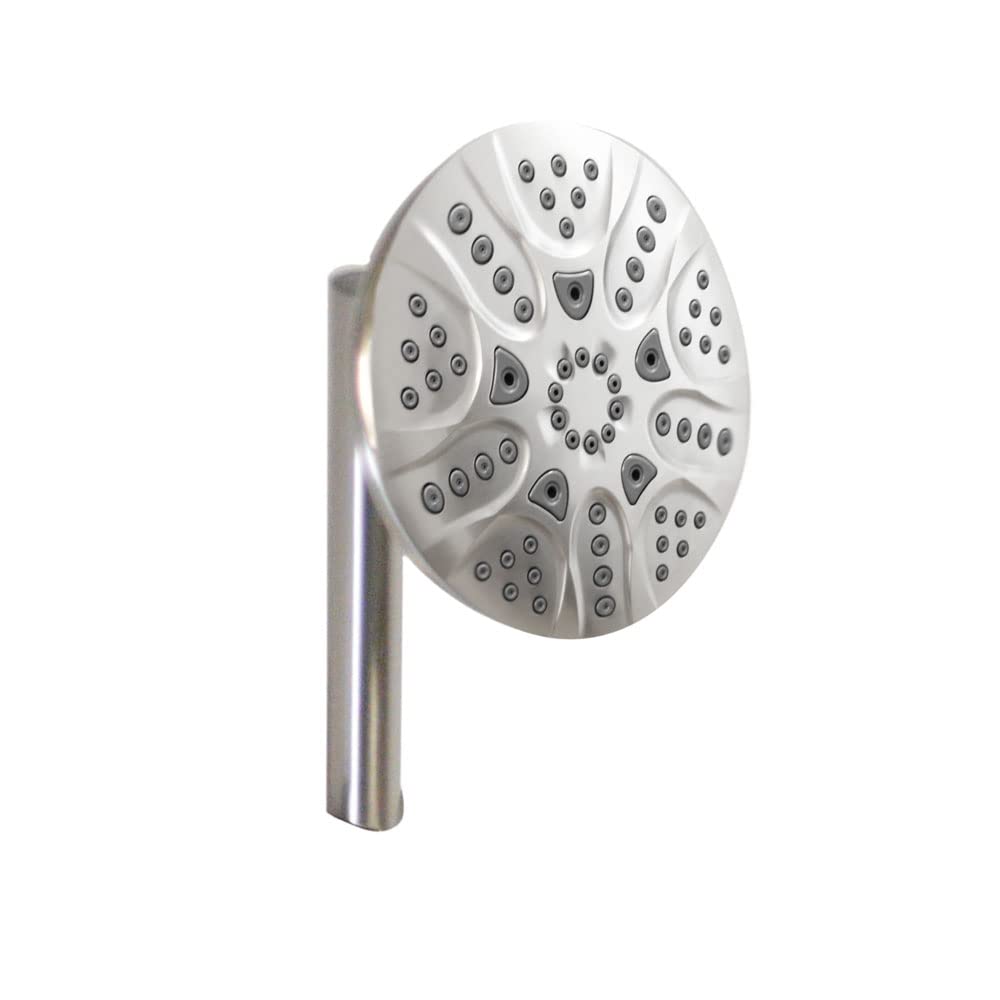 Westbrass SCH900-07 No Drill Adjustable Slide Shower Bar Kit with Diverter, 5-Function Round Fixed Shower Head & Handheld Shower, 5 Ft Hose in Satin Nickel - Perfect for Bathroom Renovation & Modern Home Upgrade