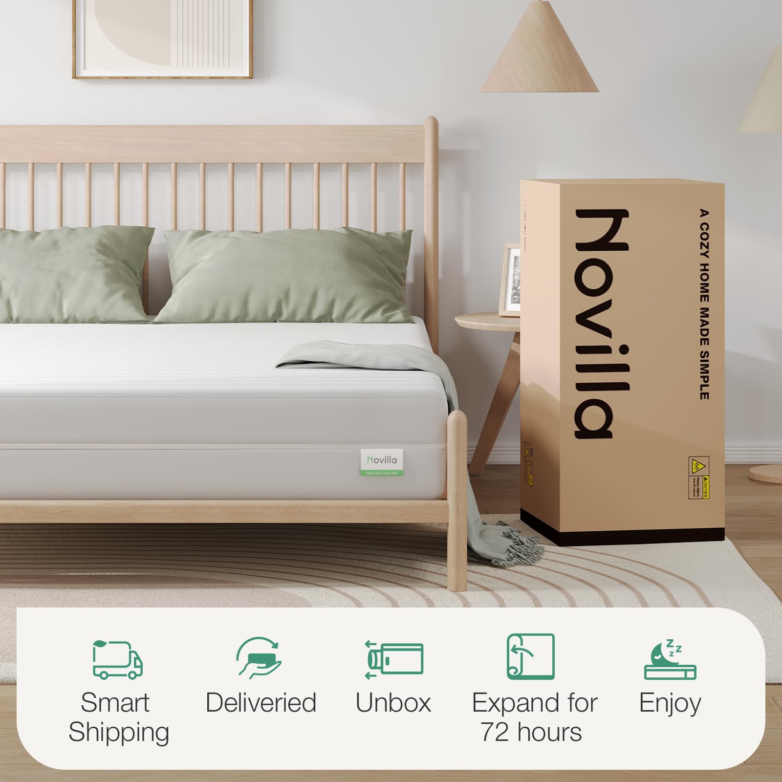 Novilla 6 Inch Twin Mattress for Kids - Double-Sided Memory Foam Mattress in a Box with Breathable Cover for Back & Side Sleepers - Perfect for Kids' Bedrooms, Guest Rooms & Dorm Rooms