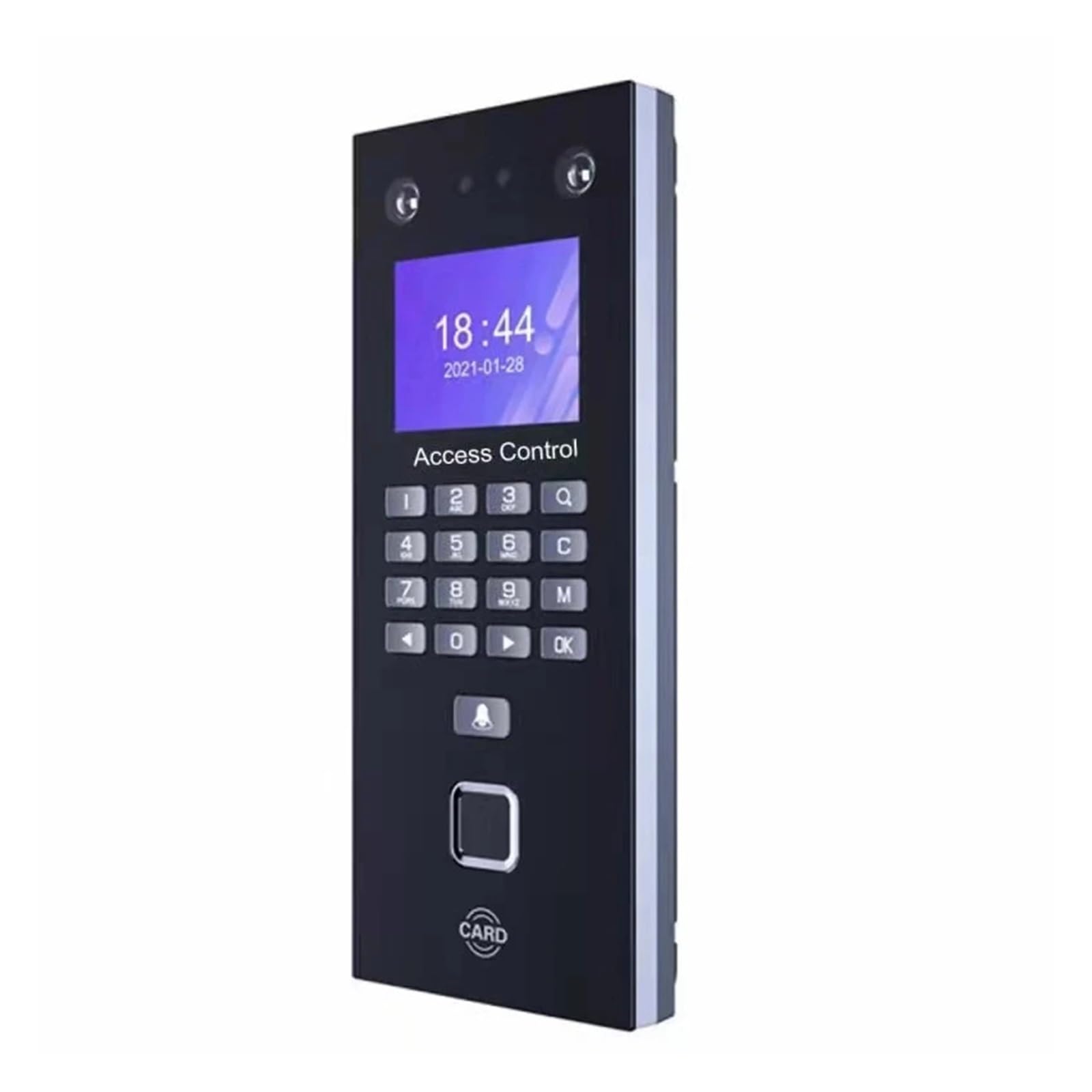 2.4 Inch Biometric Time Attendance Machine - IR Face Recognition, RFID, Keypad, Palmprint & Fingerprint Access Control (TCP/IP Network) - Ideal for Offices, Schools & Secure Facilities