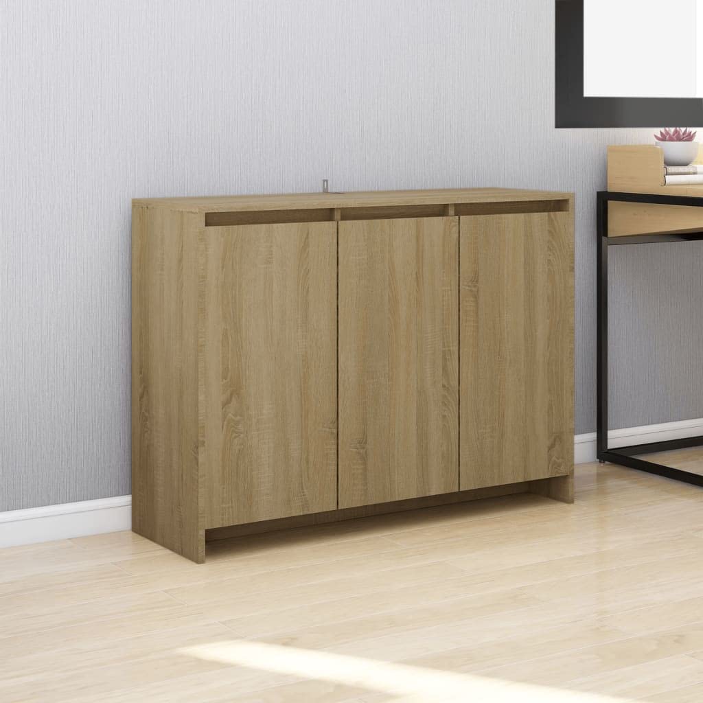 Buffet Cabinet with Storage - 3 Door Kitchen & Dining Room Sideboard, Beige Console Table (40.2x13x29.5 Inches) - Perfect for Entertaining, Storage & Display in Home Dining Areas