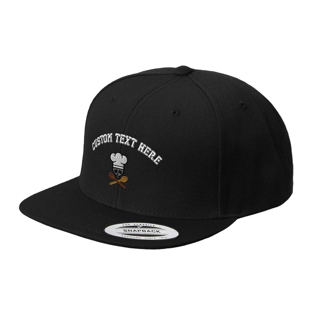 Custom Chef Skull & Utensils Embroidered Snapback Baseball Cap - Adjustable Acrylic Snaps for Cooking, BBQ, and Restaurant Professionals